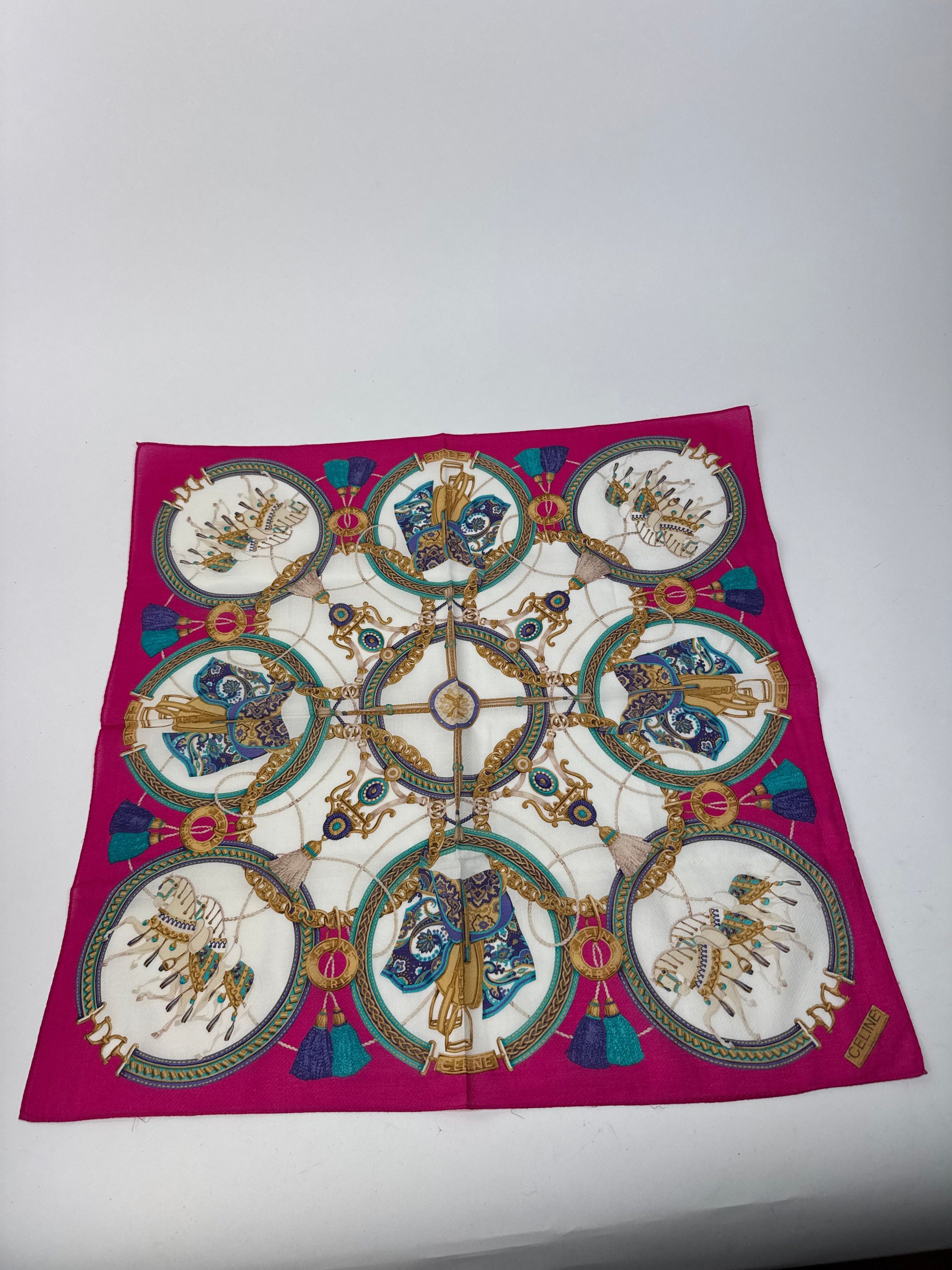 Celine Vintage Baroque Scarf red Size ONE SIZE - 1 Thumbnail