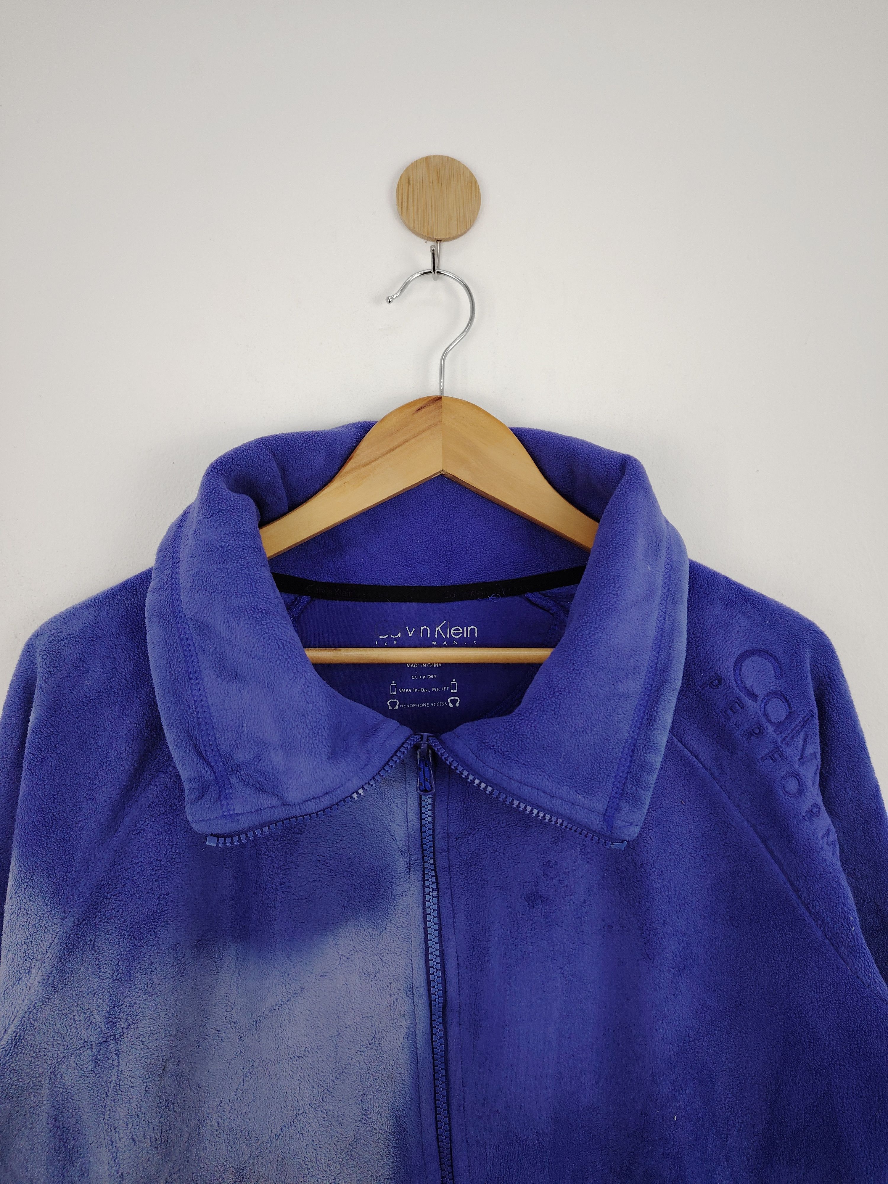 Calvin Klein Sun Faded Vintage Calvin Klein Fleece Zipper Jacket Size US L / EU 52-54 / 3 - 3 Thumbnail