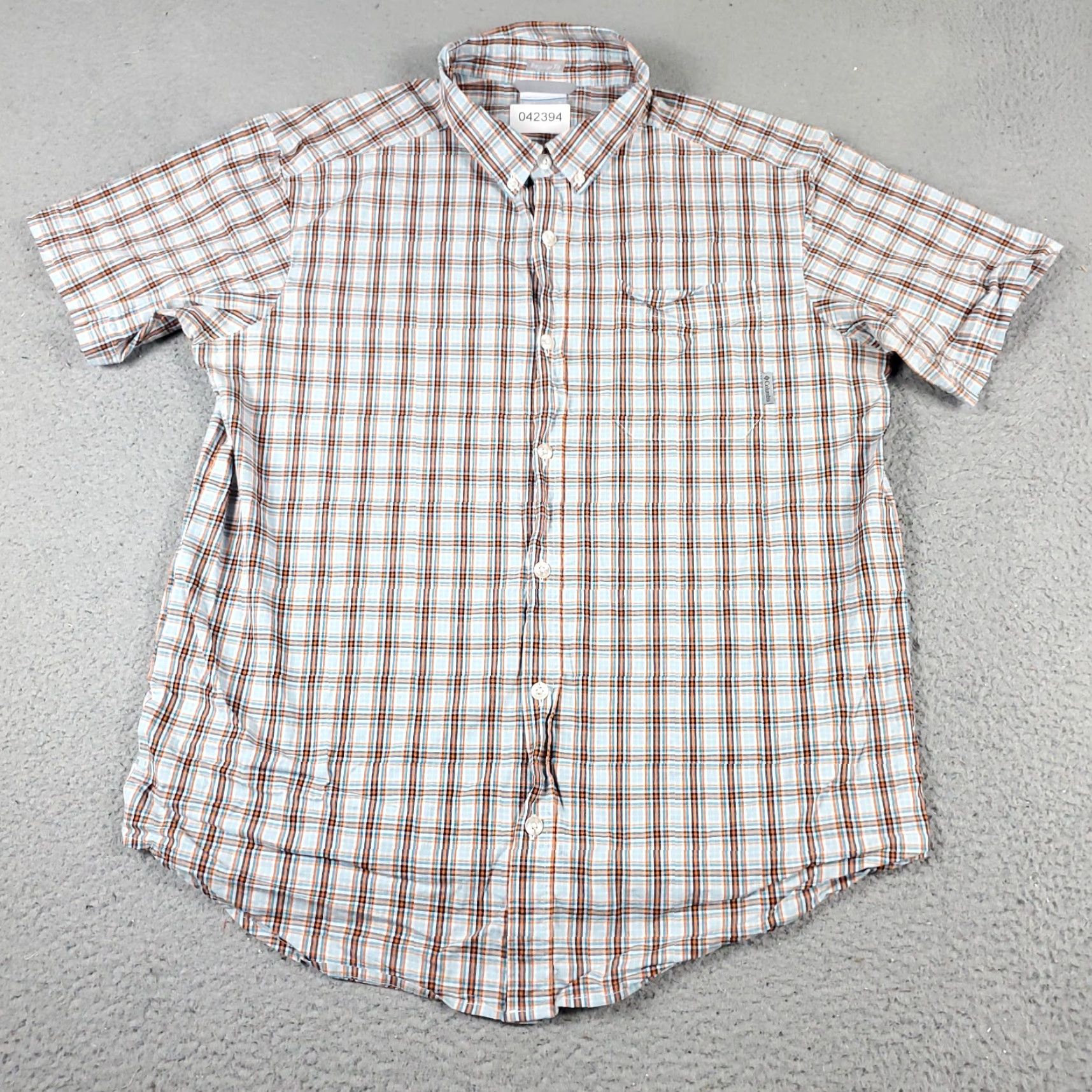 Vintage Columbia Shirt Mens Size Large Blue Orange Plaid Casual Button Up Short Sleeve Size US L / EU 52-54 / 3 - 2 Thumbnail