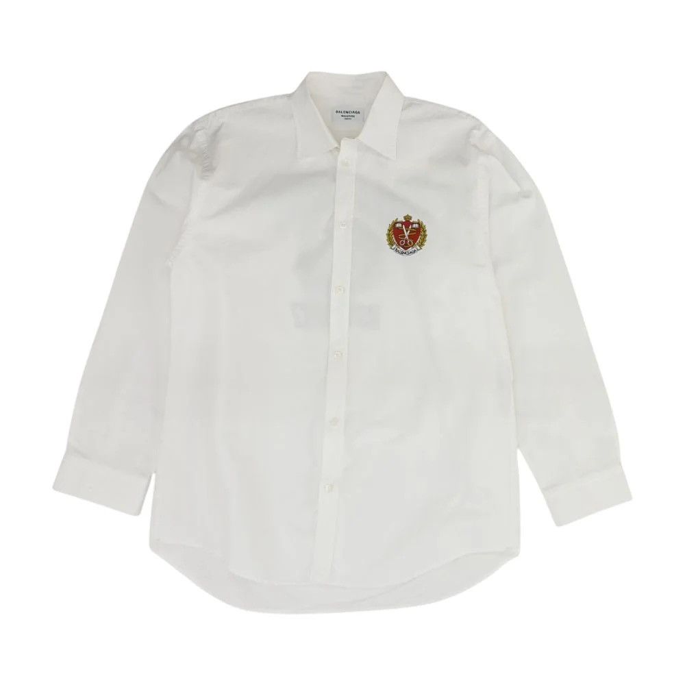 Balenciaga Balenciaga White 2021 College-Logo Ls Button Down shirts Size US M / EU 48-50 / 2 - 1 Thumbnail