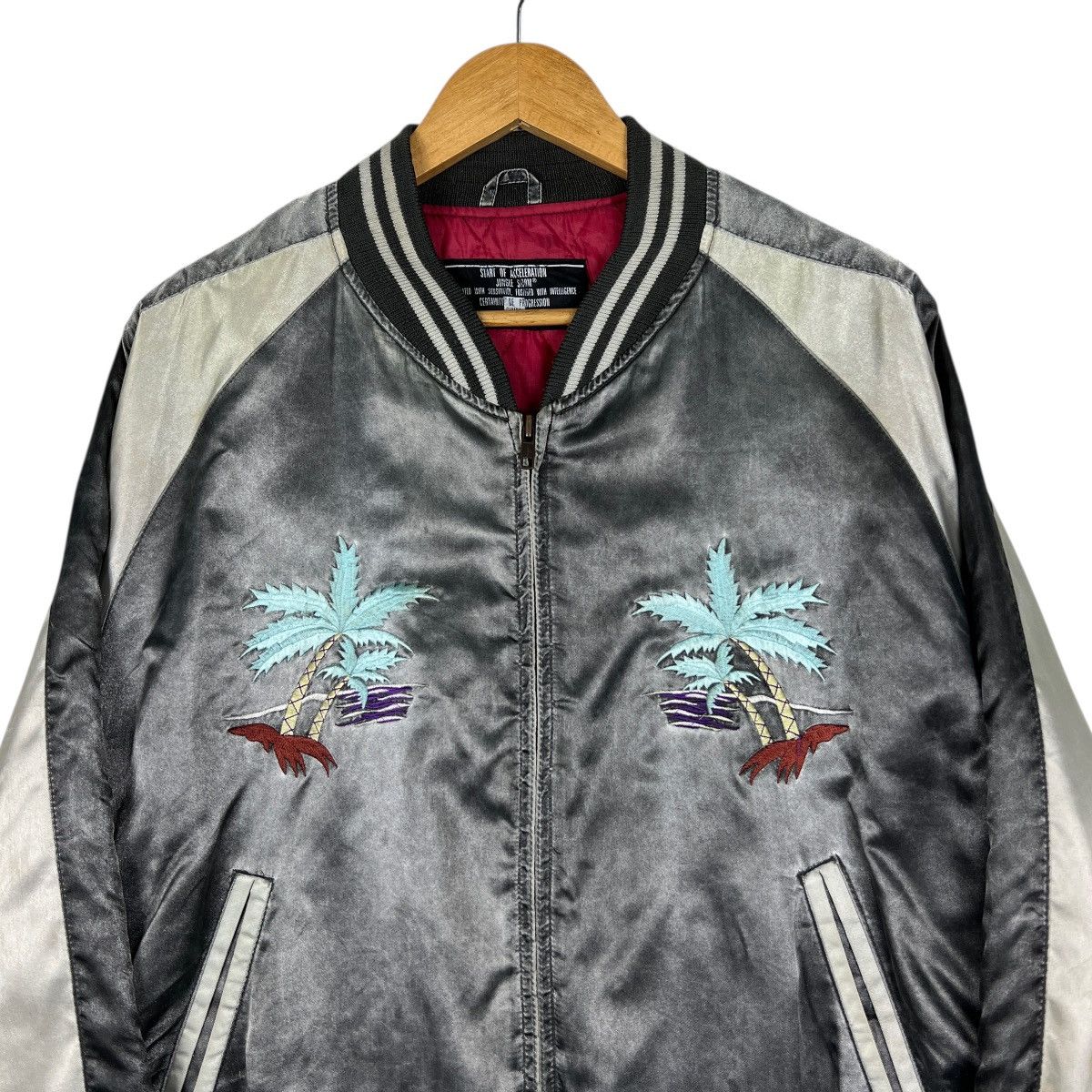 Japanese Brand 🔥 VINTAGE SUKAJAN ALOHA HAWAII JUNGLE STORM SOUVINER JACKET Size US M / EU 48-50 / 2 - 6 Thumbnail
