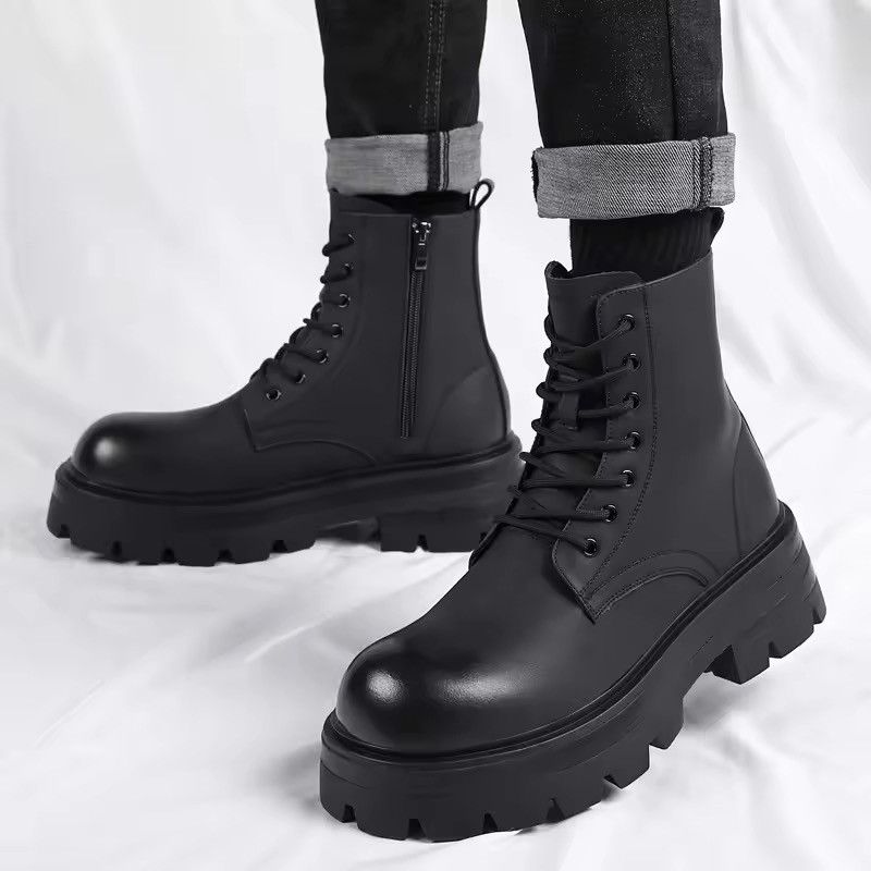 Japanese Brand Split Leather Chunky Combat Boots Size US 9.5 / EU 42-43 - 2 Thumbnail
