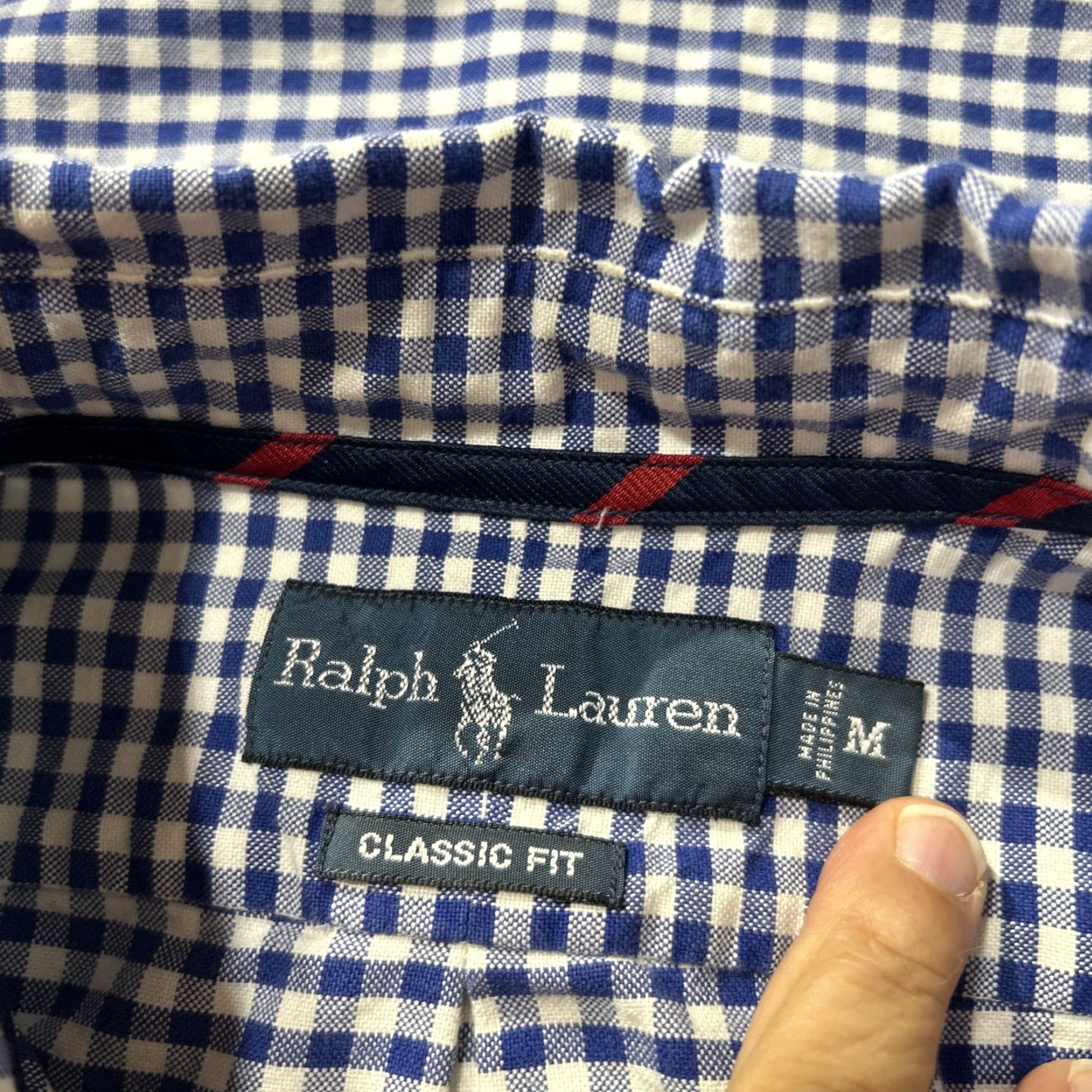 Polo Ralph Lauren Polo Ralph Lauren Shirt Mens M Blue Oxford Gingham Check Cotton Button-Up Button-Down Collar Embroidered Classic Fit Regular Short Sleeve? Size US M / EU 48-50 / 2 - 7 Thumbnail