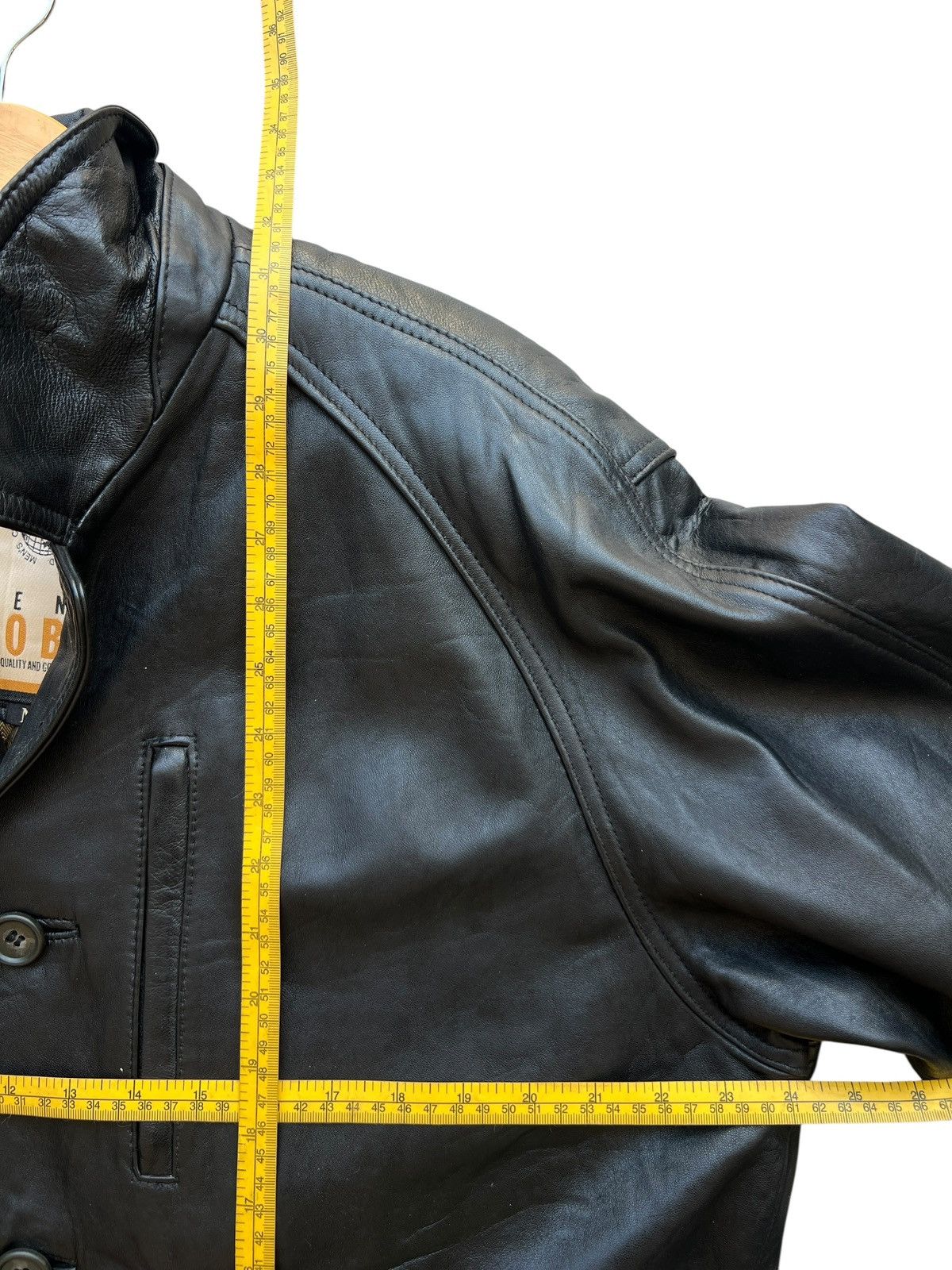Vintage Vintage 90s Men’s Robo Black Leather Coat Jacket Size US L / EU 52-54 / 3 - 13 Thumbnail