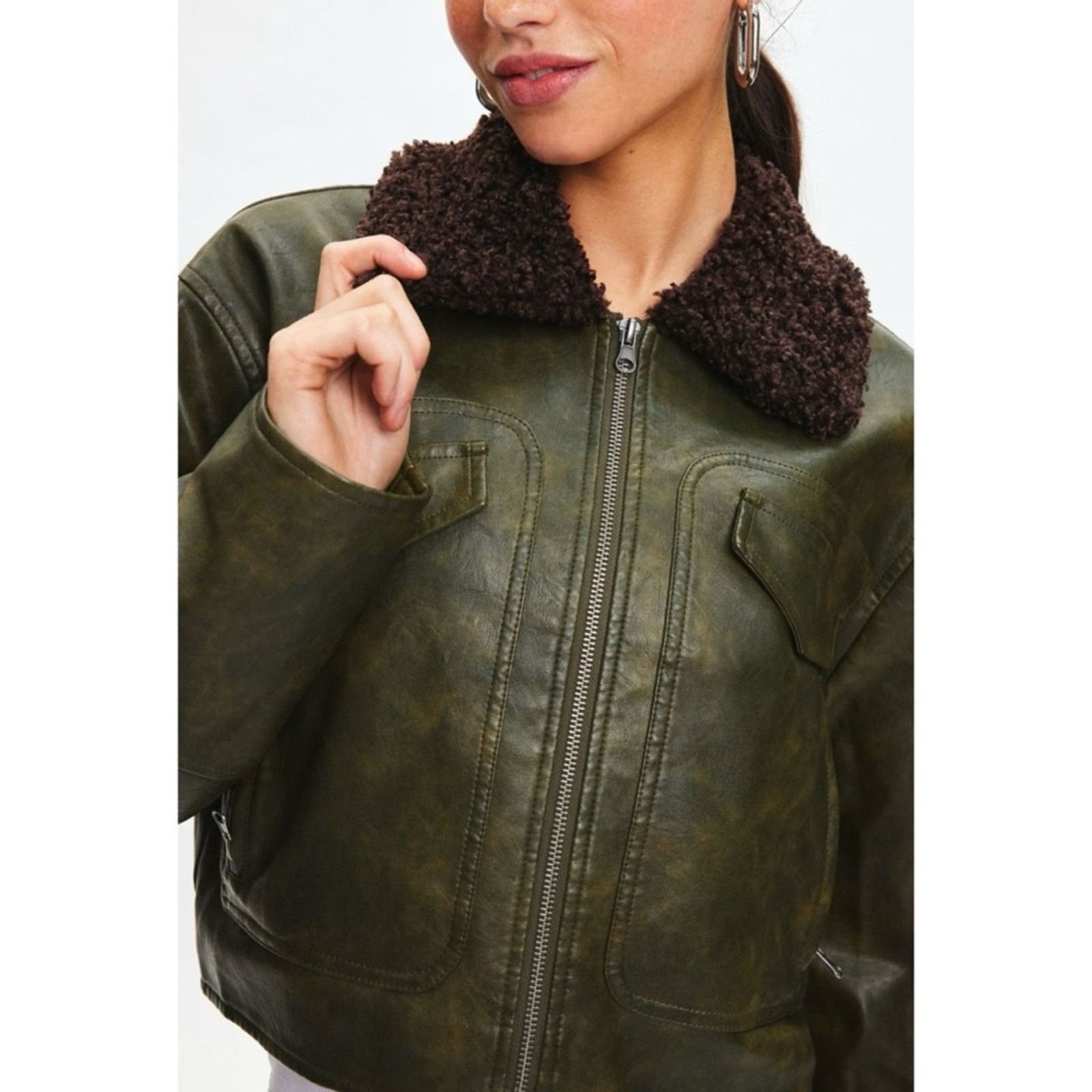 Bdg Urban Outfitters BDG Janine Faux Leather Cropped Jacket S Size S / US 4 / IT 40 - 15 Thumbnail