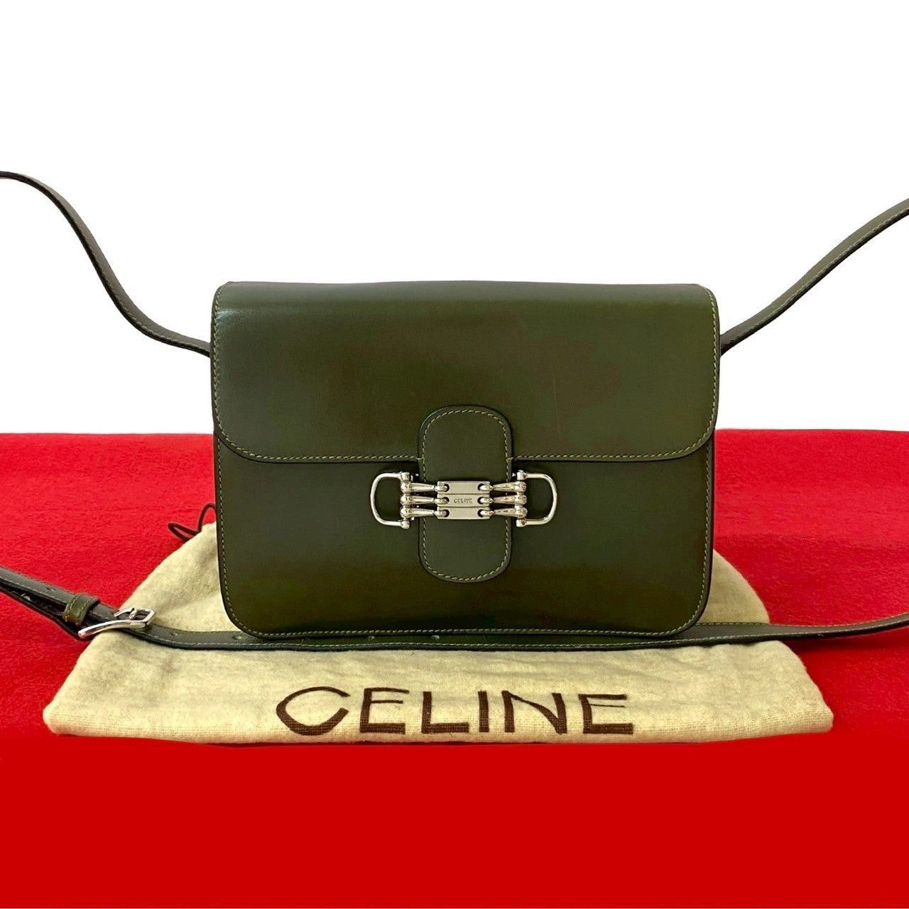Celine Celine Shoulder Bag Green Leather Size ONE SIZE - 1 Thumbnail