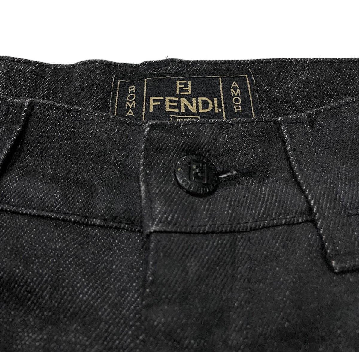 Fendi Embroidered Waxed Baggy Denim Size 29" - 5 Thumbnail