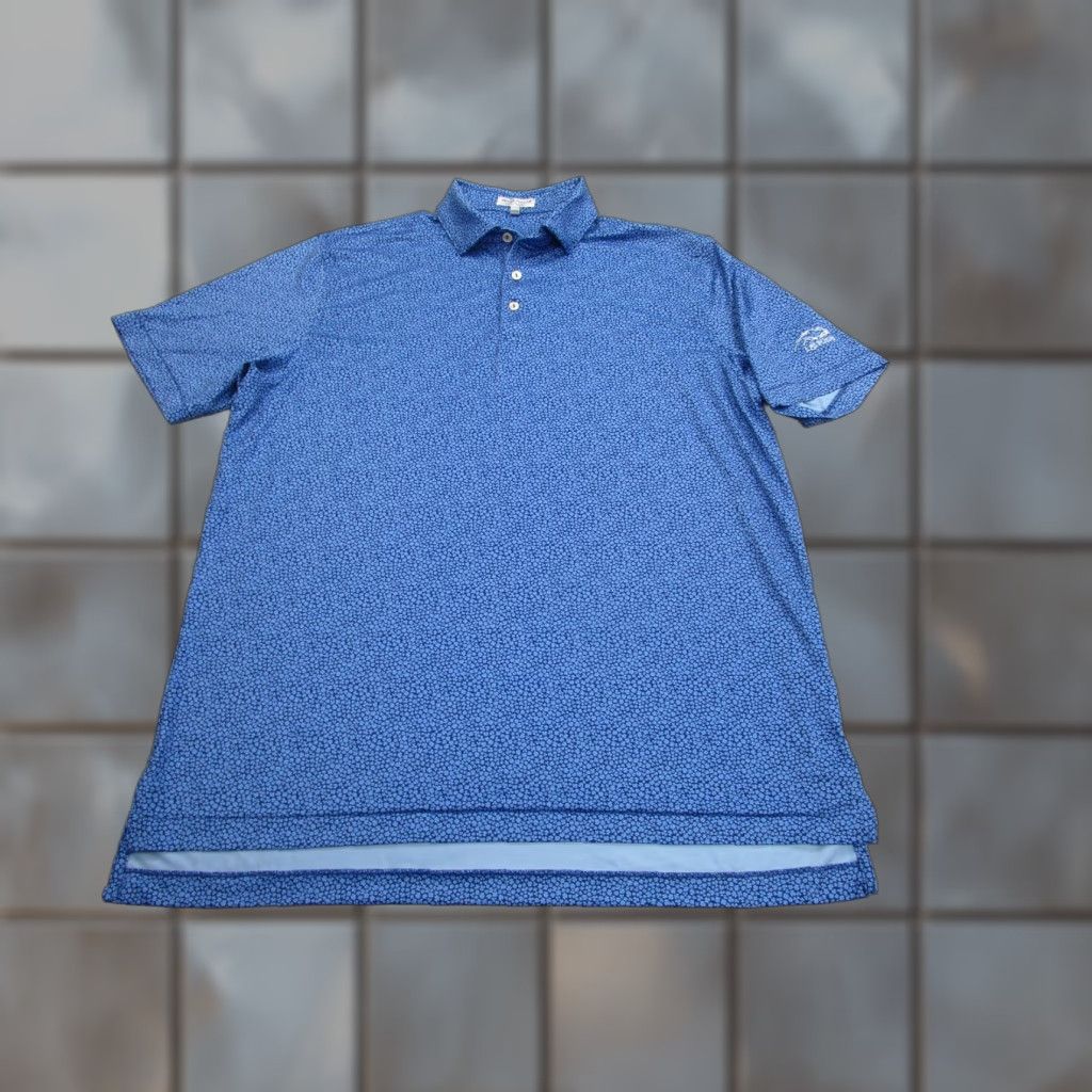 Peter Millar Peter Millar Polo Shirt Mens L Golf Casual Short Sleeve Blue Floral Performance Stretch Lightweight Breathable Logo Size US L / EU 52-54 / 3 - 1 Thumbnail