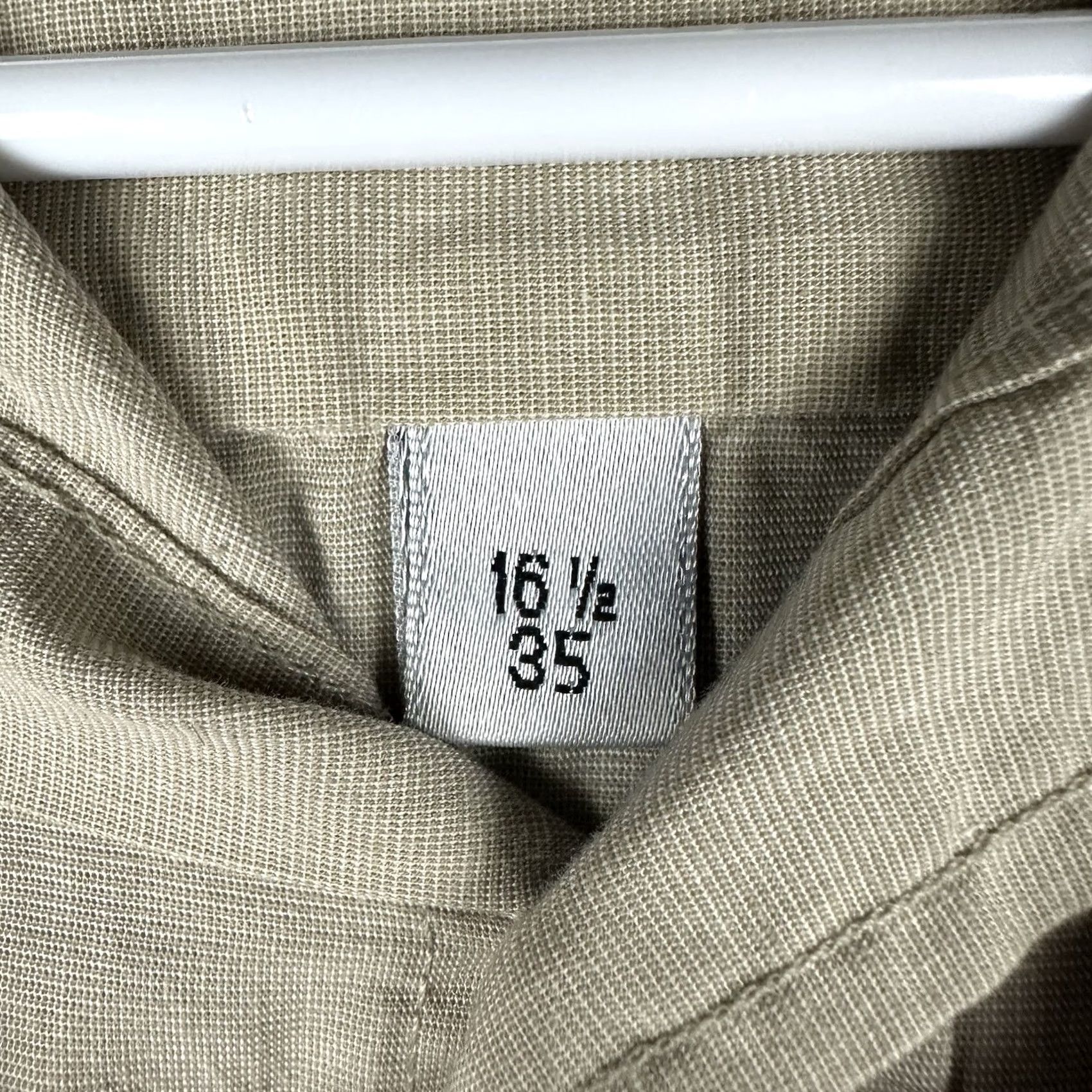 Pierre Balmain Pierre Balmain Shirt Mens 16.5 35 Beige Button Up Chin Strap Pocket Korea Size US XL / EU 56 / 4 - 5 Thumbnail