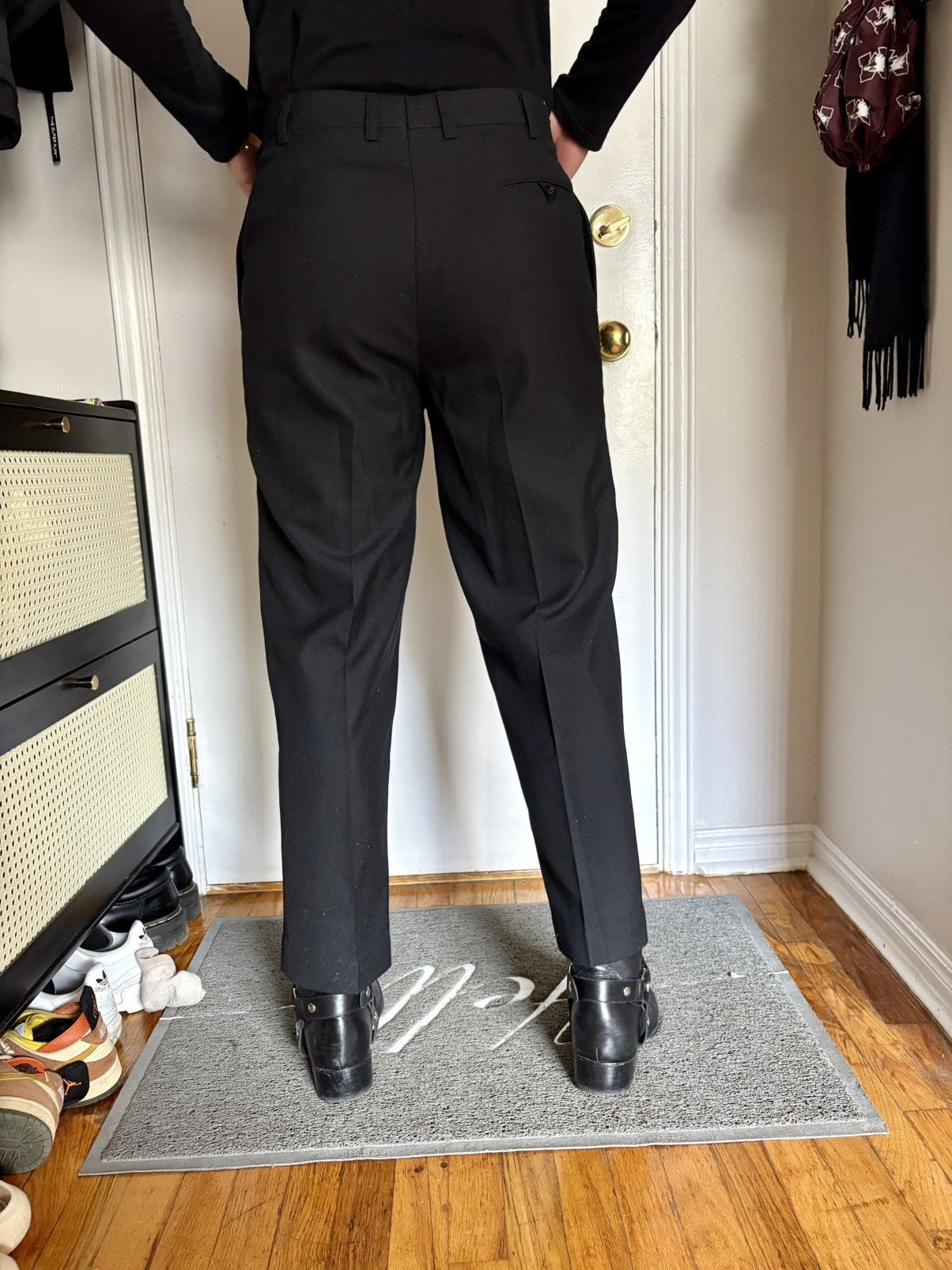 Vintage Black Pleated Wool Trousers Size US 32 / EU 48 - 6 Thumbnail