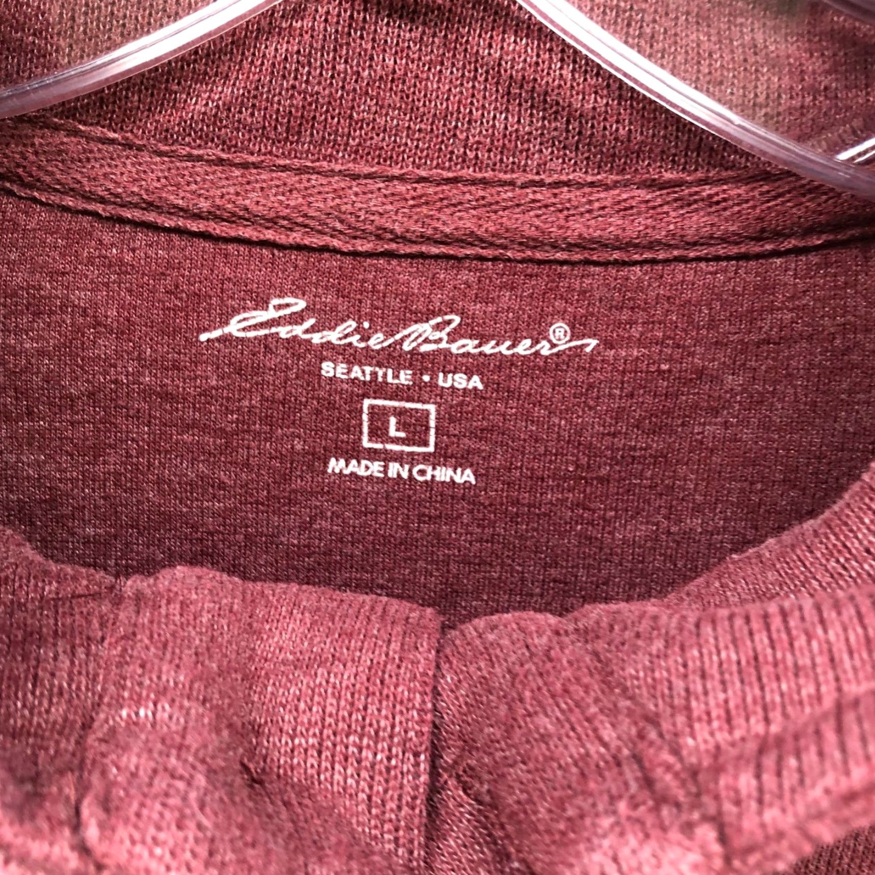 Eddie Bauer Eddie Bauer Mock Neck Sweatshirt Mens L 1/4 Button Burgundy Wine Pullover Sweater Knit Casual Winter Fall Regular Mens Size US L / EU 52-54 / 3 - 5 Thumbnail