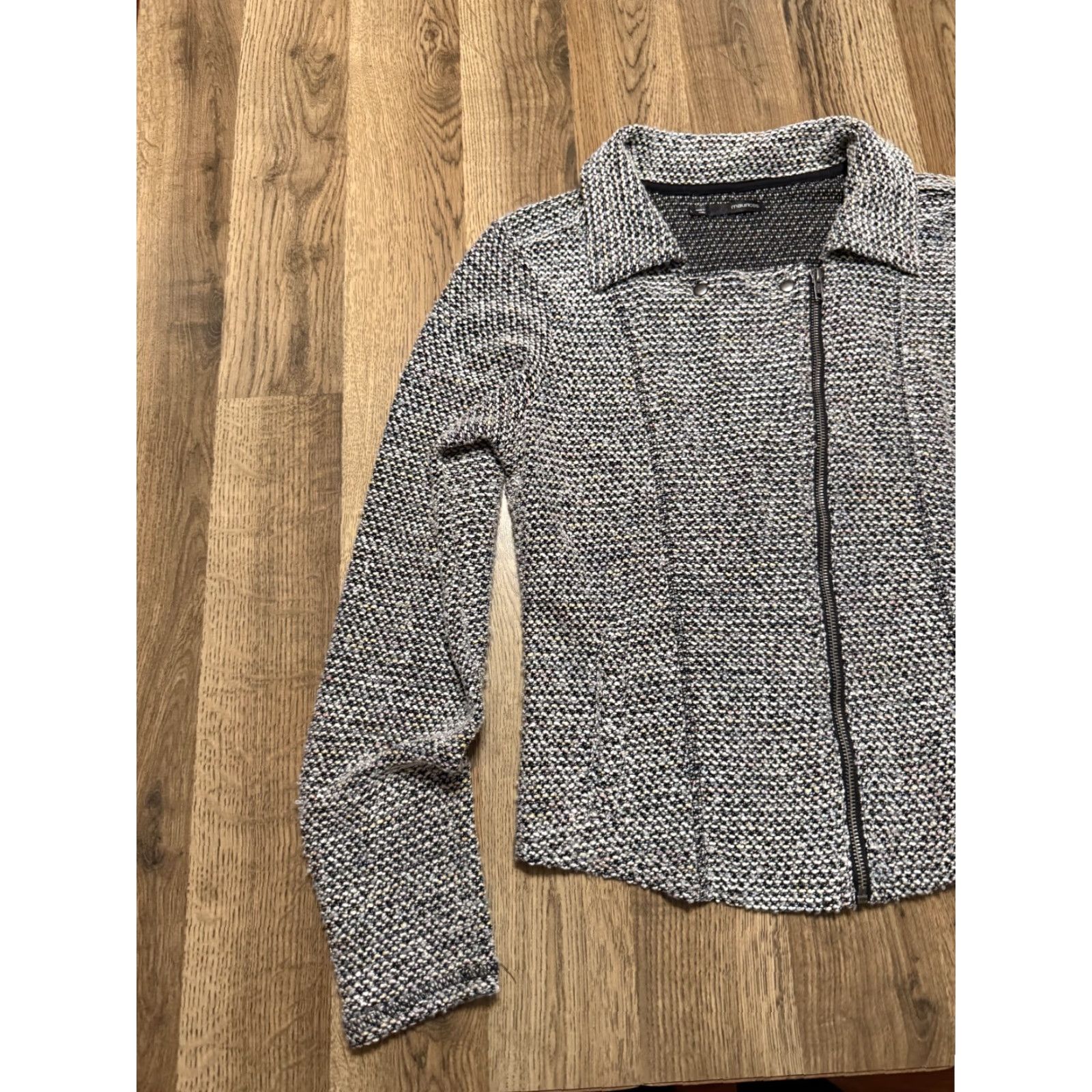 Vintage Maurices Jacket Women's Large Gray Full Zip Tweed Long Sleeve Casual Regular Size L / US 10 / IT 46 - 3 Thumbnail