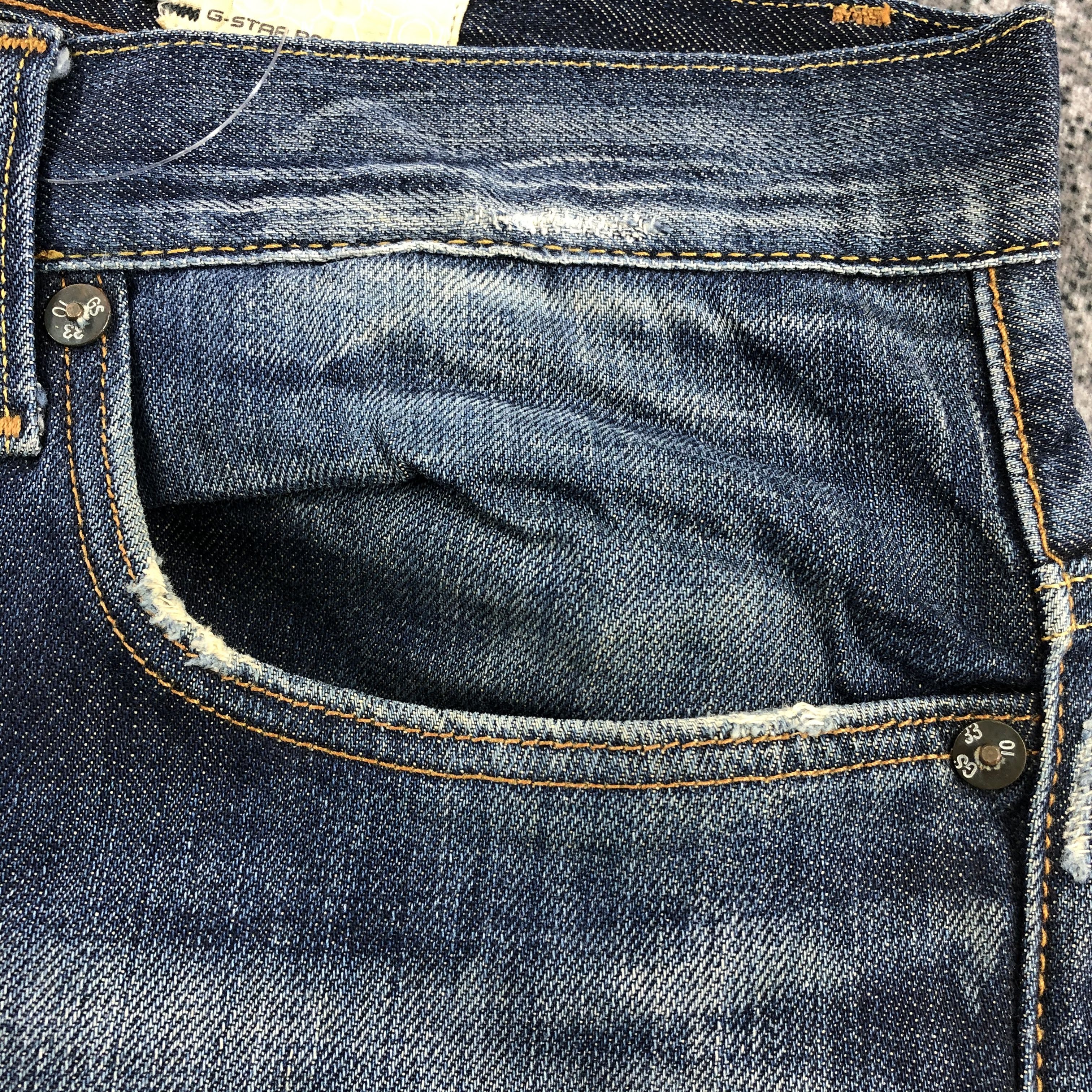 G-Star G Star Raw 3301 Jeans Faded Blue Denim KJ729 Size US 34 / EU 50 - 11 Thumbnail