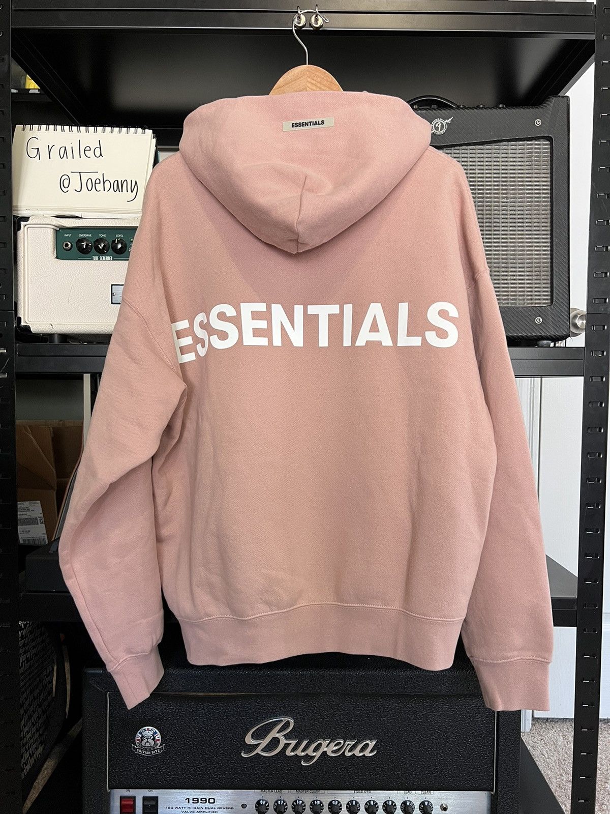 Fear of god essentials pink 3m logo pullover hoodie blush sale