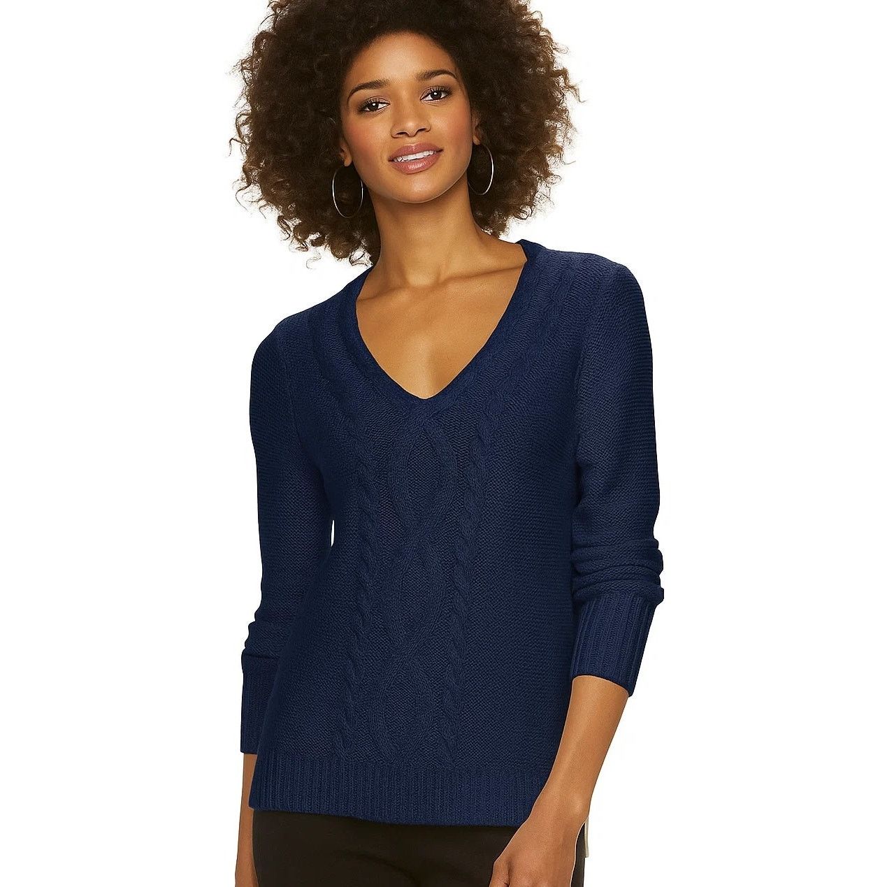 Chaps Ralph Lauren Ralph Lauren Chaps Blue Quilted V-Neck Sweater - Large Size L / US 10 / IT 46 - 2 Thumbnail