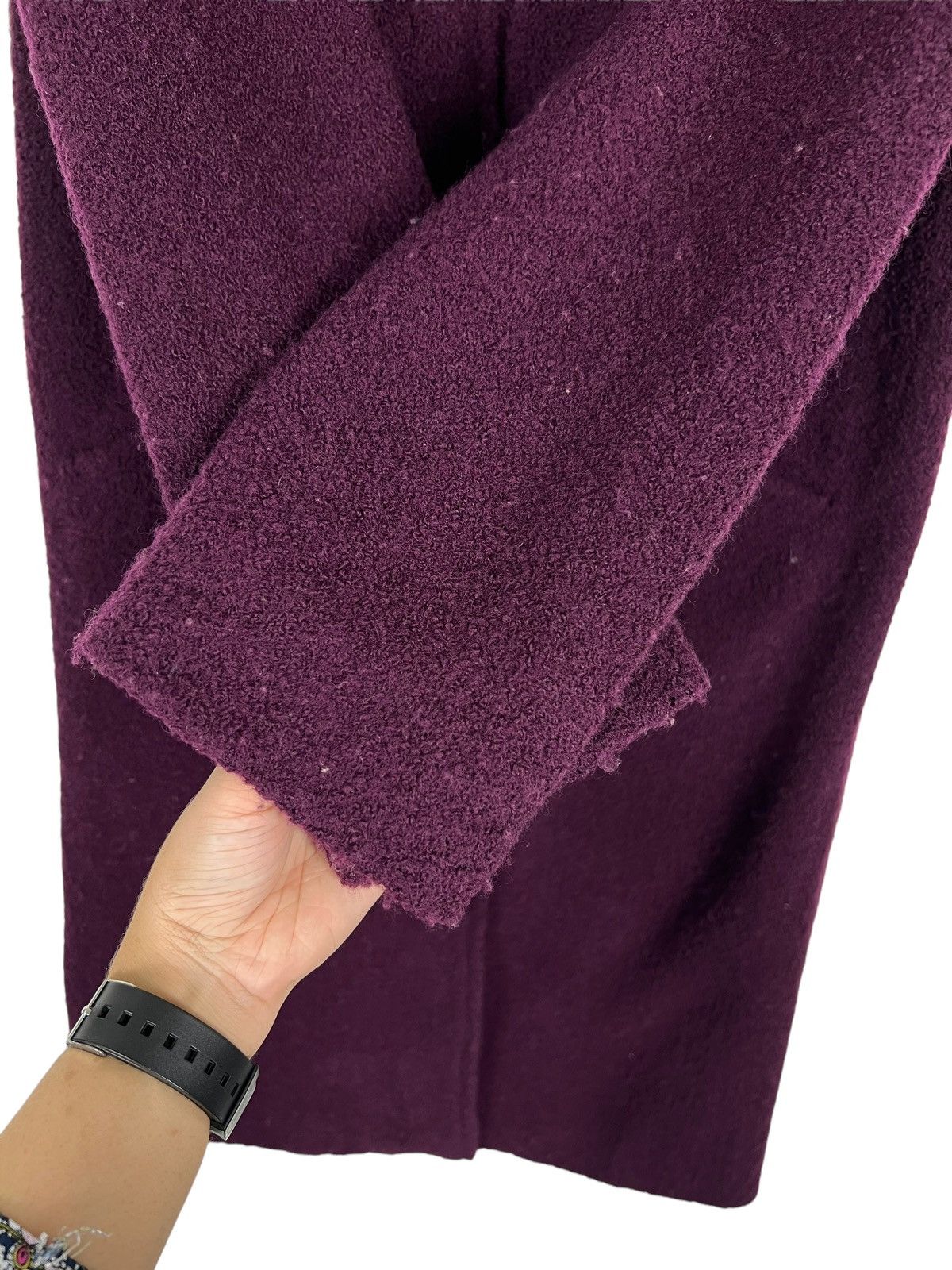 agnes b. 🔥 AGNES B FAUX FUR TRIM WOOL LONGCOAT Size M / US 6-8 / IT 42-44 - 12 Thumbnail