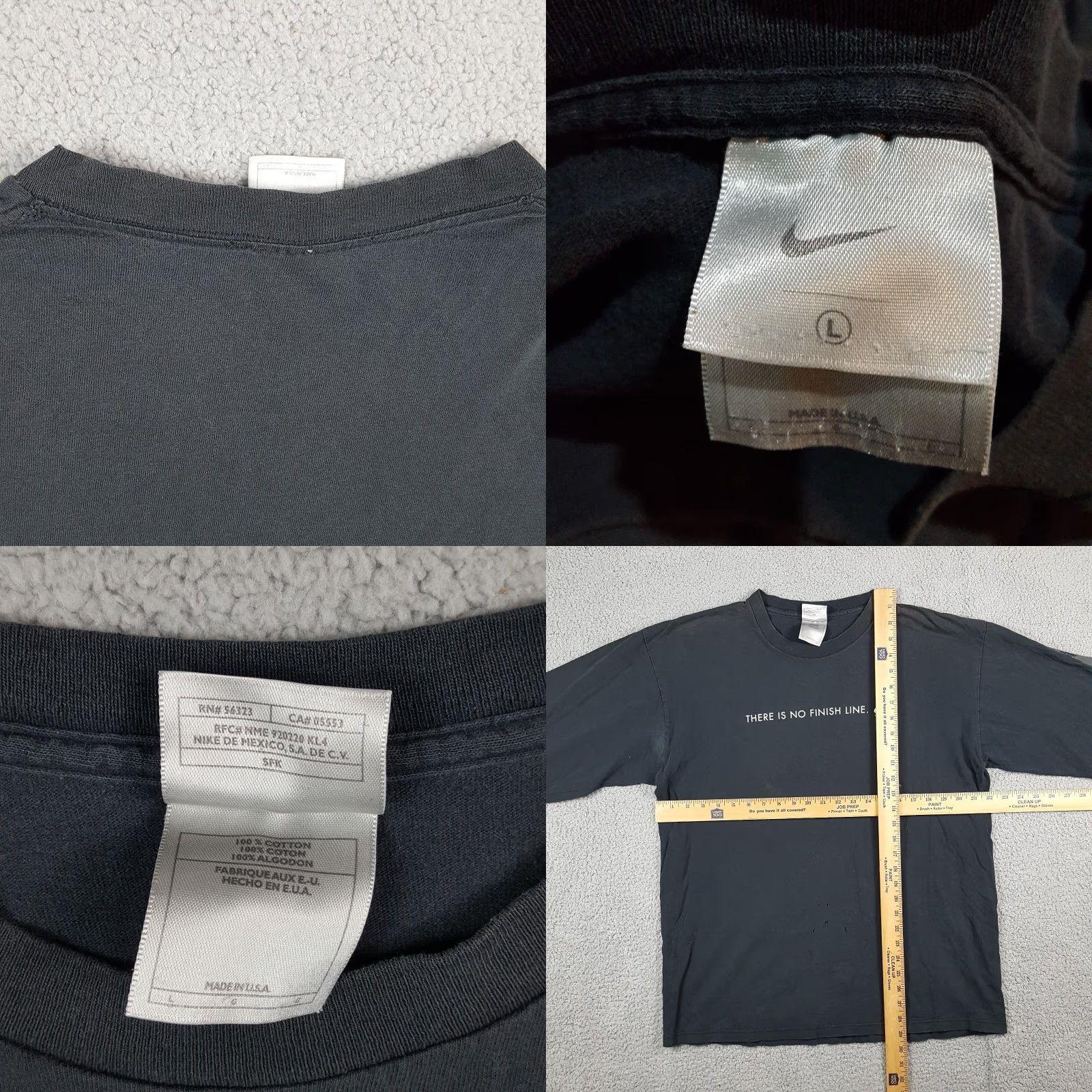 Nike VINTAGE Nike Swoosh Distressed T-Shirt Men's Large Black Y2K Grunge 90s Athletic Size US L / EU 52-54 / 3 - 8 Thumbnail