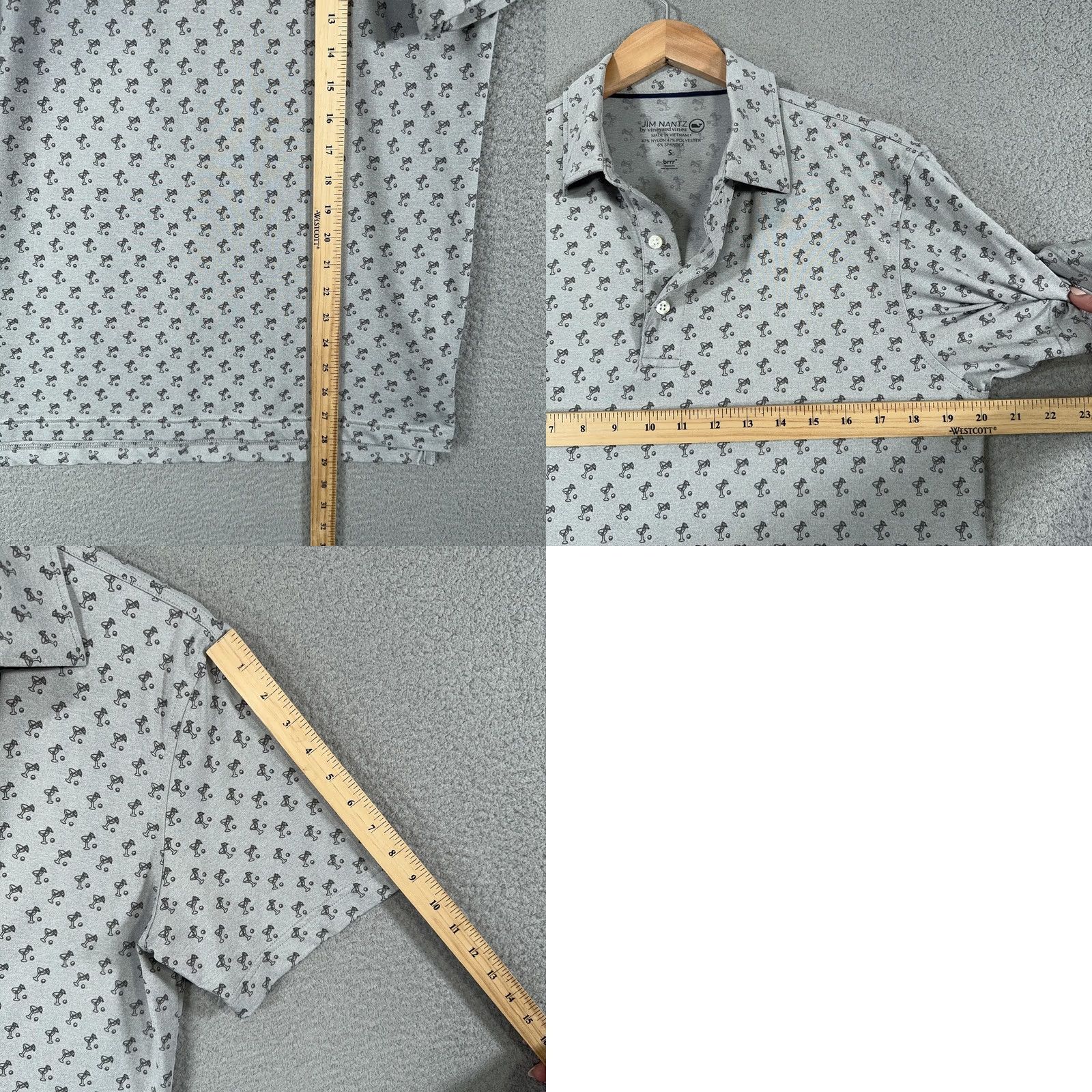 Vineyard Vines Vineyard Vines Jim Nantz Palmero golf polo shirt S Gray Short Sleeve Moisture Wicking Logo, Lightweight, Stretch, 3-Button Collar Mens Size US S / EU 44-46 / 1 - 8 Thumbnail