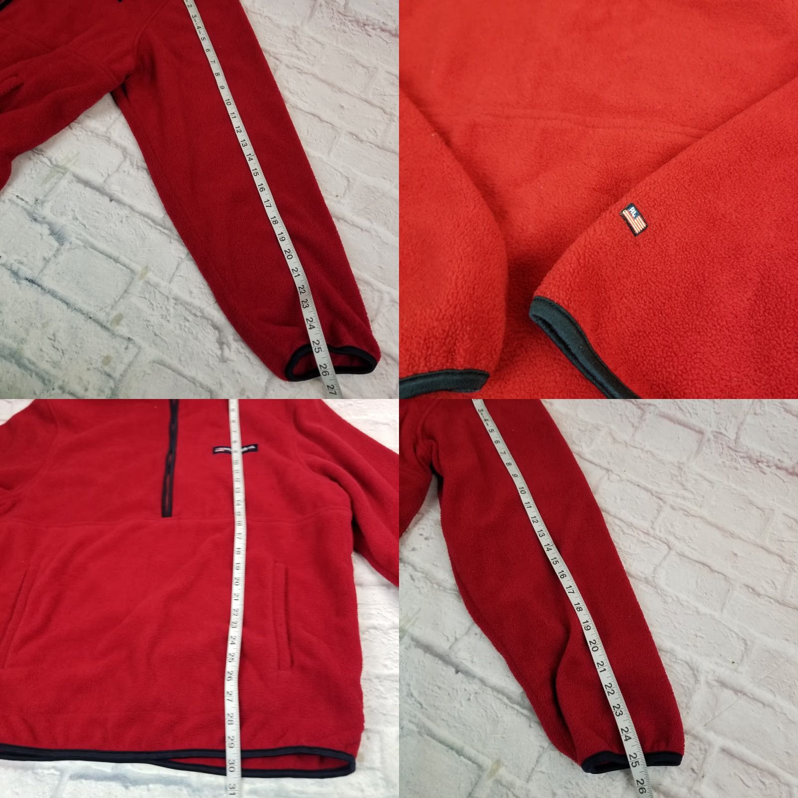 Ralph Lauren Polo Jeans Co Ralph Lauren Mens Jacket XL Red Long Sleeves Flag 1/4 Zip Fleece Size US XL / EU 56 / 4 - 8 Thumbnail