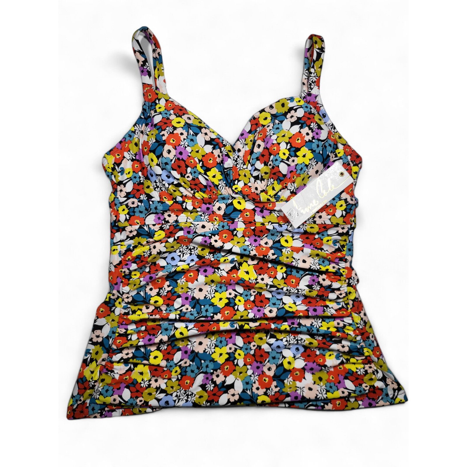 Other NWT ANNE‎ COLE Flower Field Twist Shirred Tankini Top 32C Size ONE SIZE - 2 Thumbnail