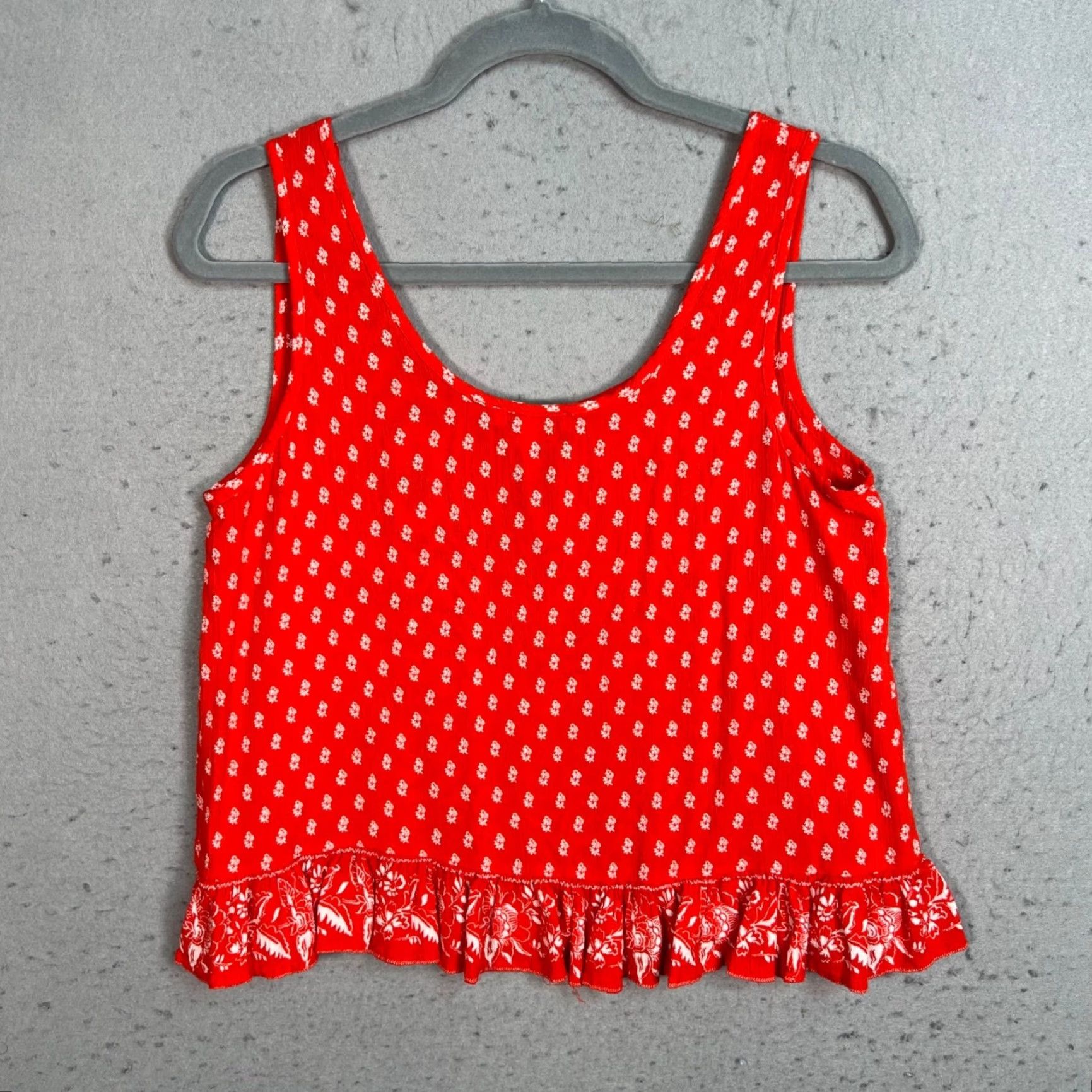 Vintage VINTAGE Patrons Of Peace Women's Sleeveless Floral Top Size Medium Red Rayon Bohemian Spring Summer Size M / US 6-8 / IT 42-44 - 2 Thumbnail