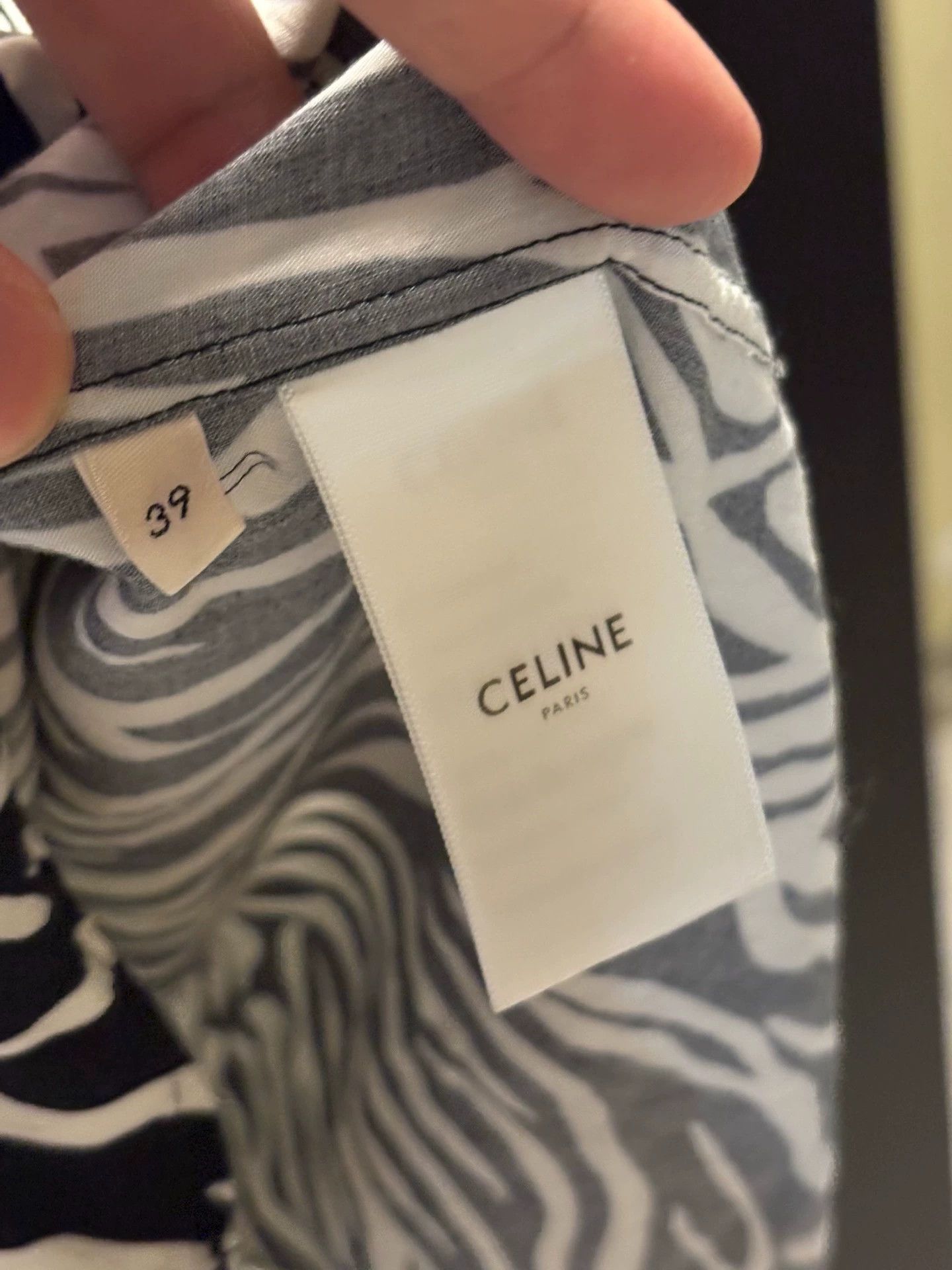 Celine Celine Hedi Slimane SS2020 Zebra Hawaiian Shirt 39 Size US M / EU 48-50 / 2 - 5 Thumbnail