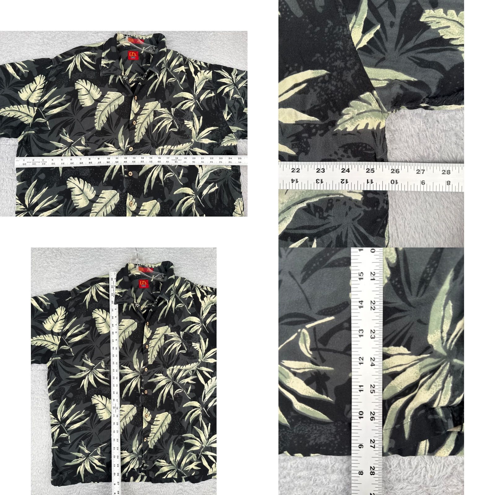 Haggar Haggar Shirt Men Extra Large Black Green Floral Hawaiian Floral 100% Rayon Size US XL / EU 56 / 4 - 8 Thumbnail