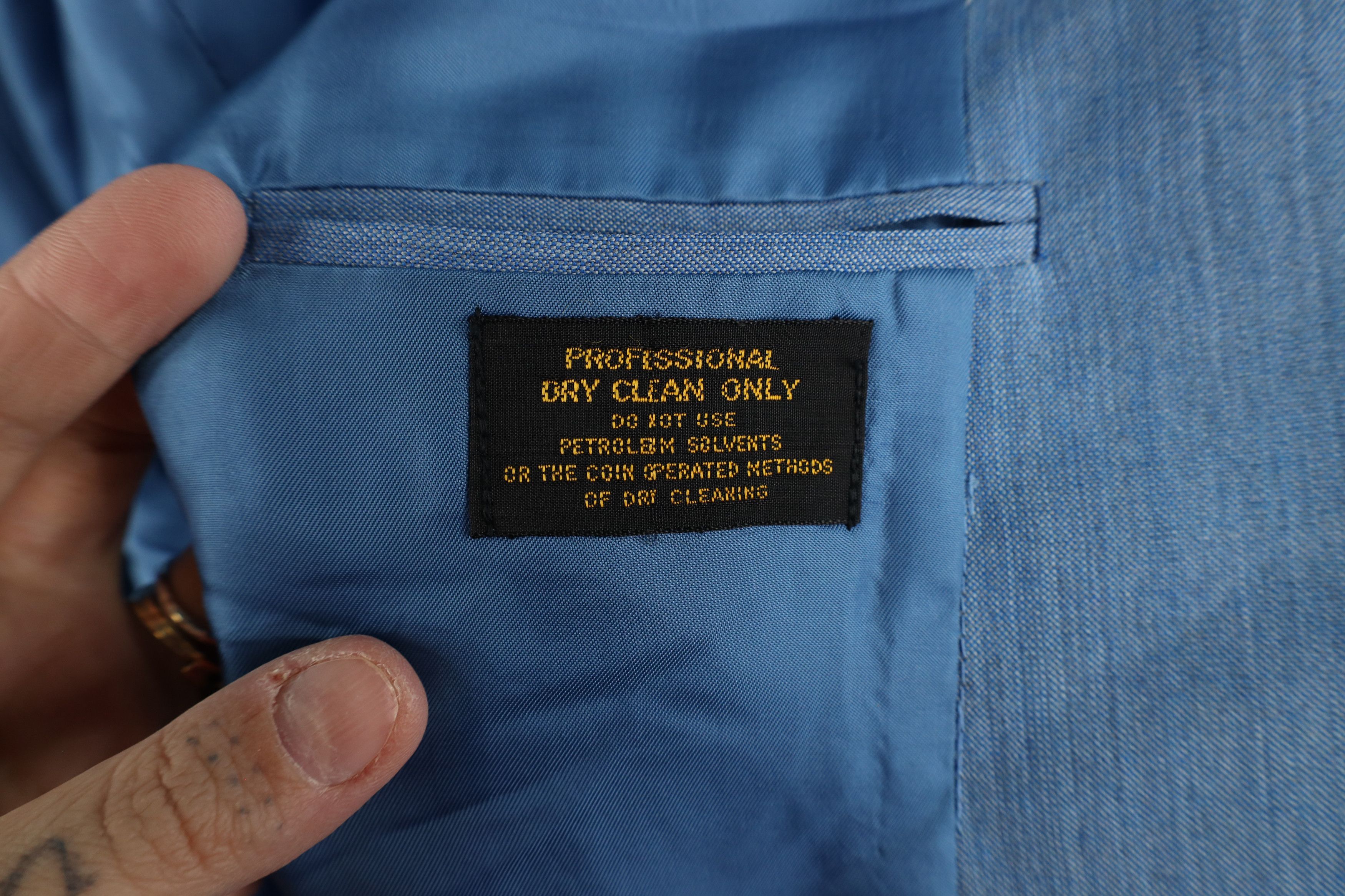 Vintage Vintage 60s 70s Rockabilly Chambray Blazer Suit Jacket Blue Size US L / EU 52-54 / 3 - 12 Thumbnail