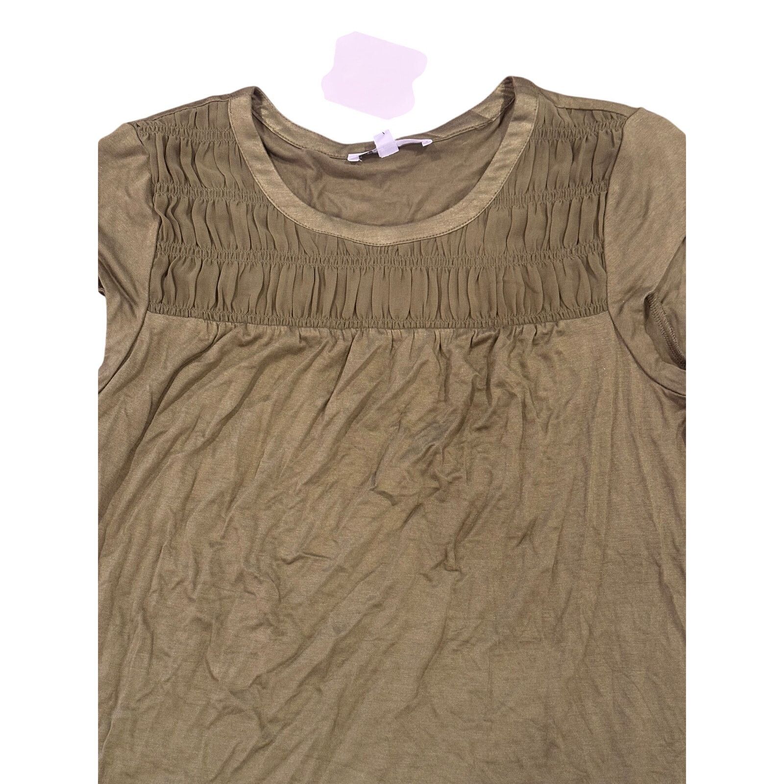 Other DR2 By Daniel Rainn Women's Olive Green Smocked Blouse S NWT Size S / US 4 / IT 40 - 2 Thumbnail