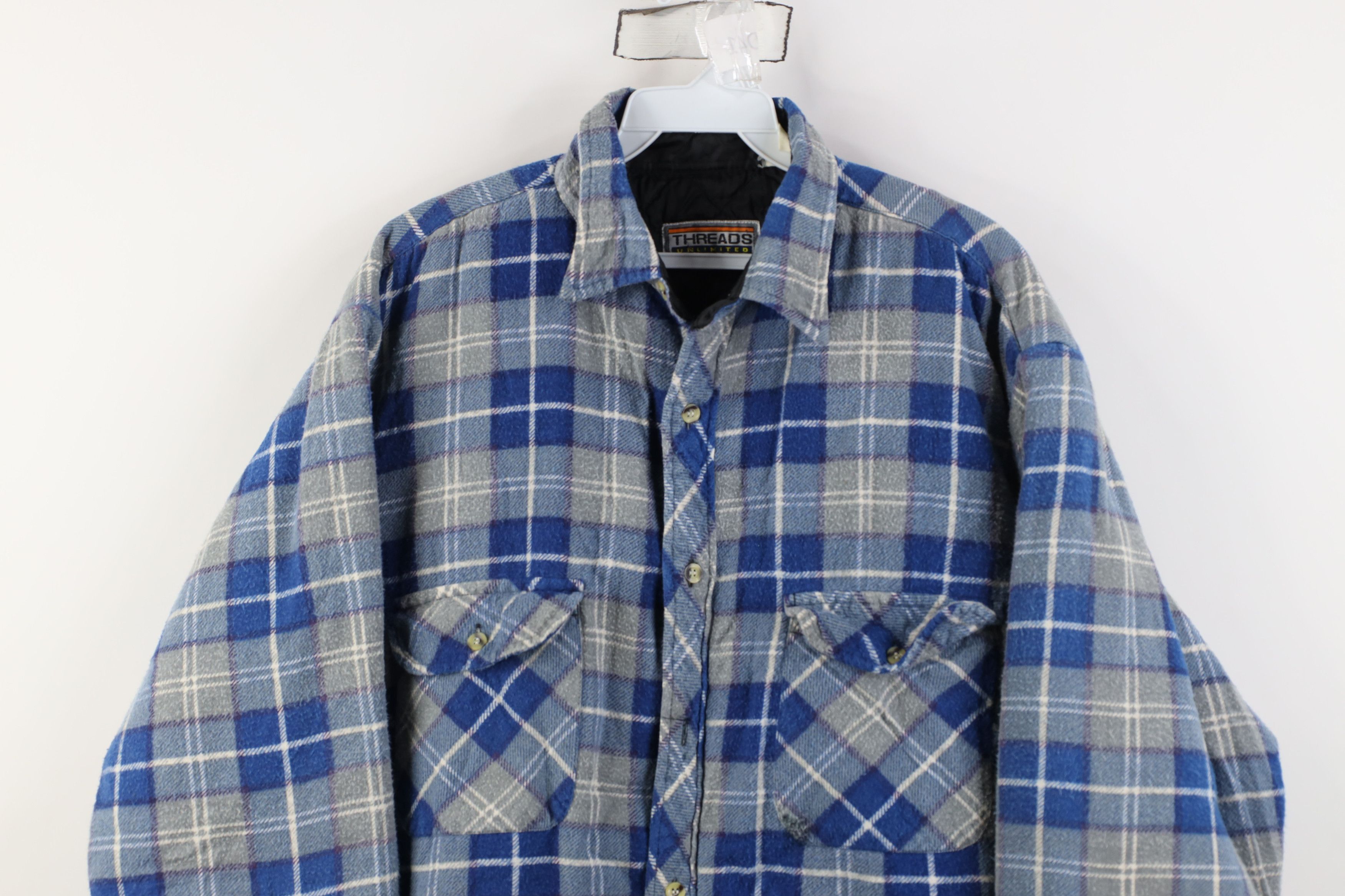 Vintage Vintage 90s Streetwear Flannel Button Shirt Jacket Jac Size US L / EU 52-54 / 3 - 2 Thumbnail