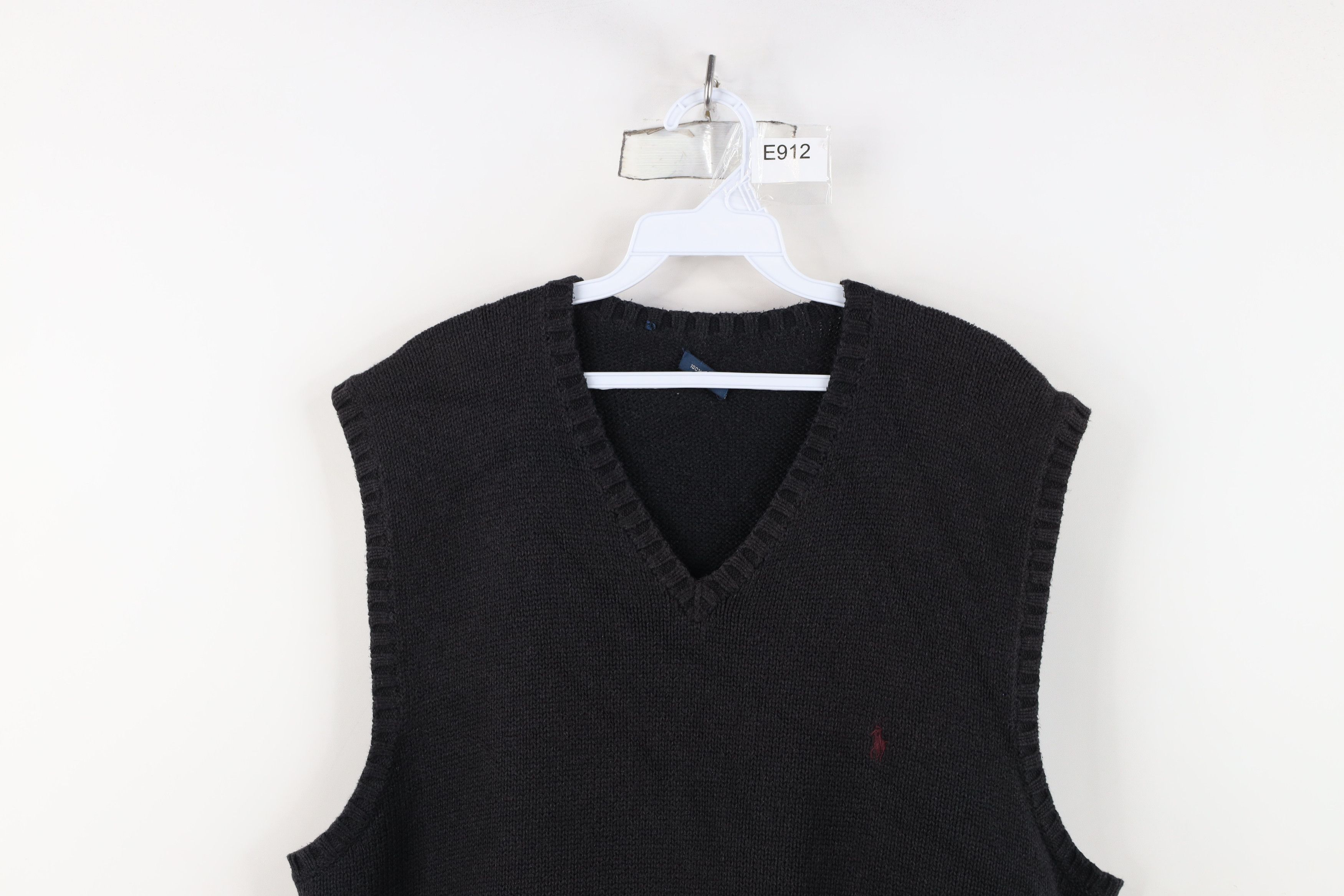 Ralph Lauren Vintage 90s Ralph Lauren Knit V-Neck Sweater Vest Black Size US XL / EU 56 / 4 - 2 Thumbnail