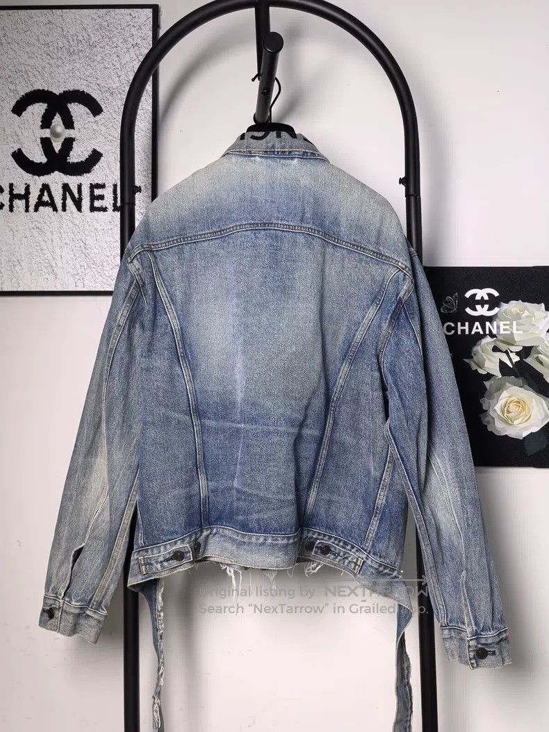 Balenciaga Balenciaga Collar Logo Denim Jacket Size XXS / US 00 / IT 34 - 2 Thumbnail