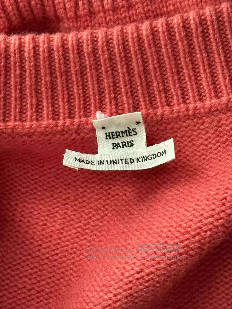 Hermes Hermes Pink V-Neck Keyhole Sweater Size XS / US 0-2 / IT 36-38 - 4 Thumbnail