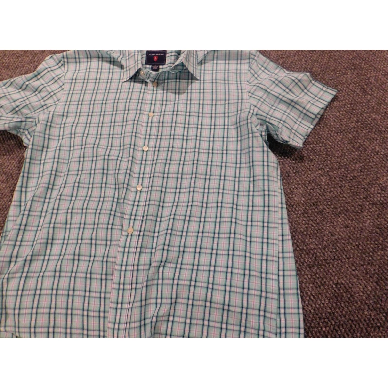 Vintage Saddlebred Shirt Mens Large Blue Plaid Button-Up Easy Care Knit Cotton Polyester Classic Button-Down Collar Mens Regular Size US L / EU 52-54 / 3 - 3 Thumbnail
