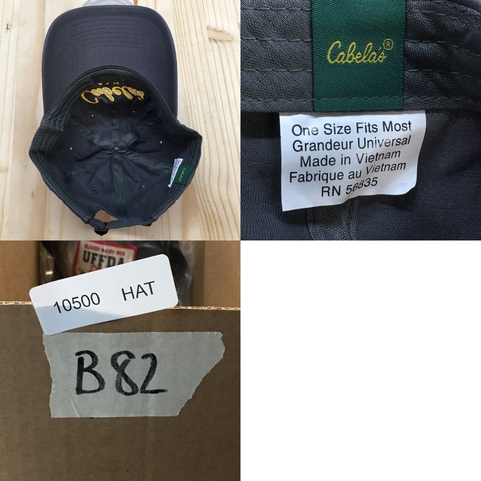 Vintage Cabelas Club Baseball Cap Hat Mens One Size Adjustable Embroidered Logo Black Gray Size ONE SIZE - 8 Thumbnail