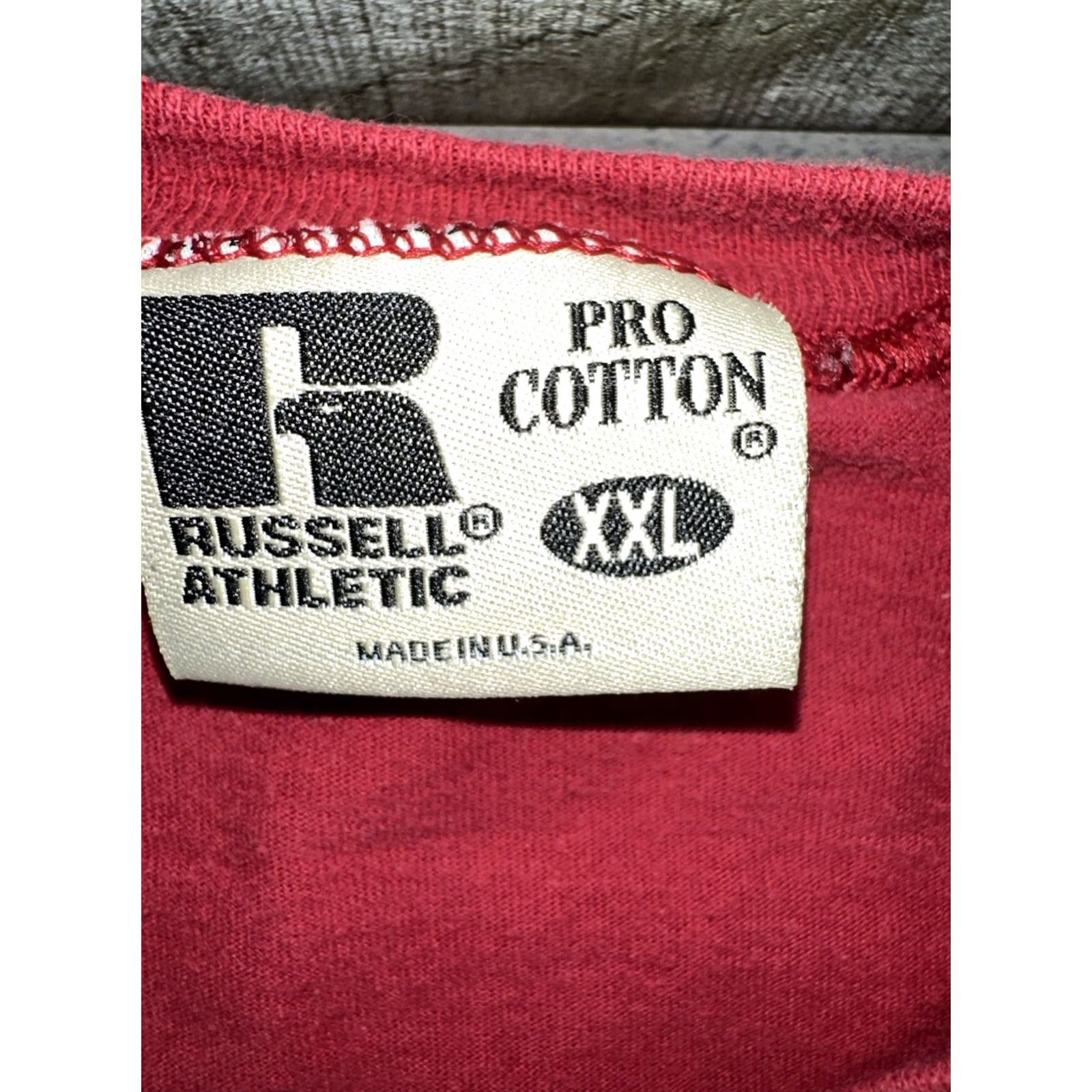 Russell Athletic VINTAGE Russell Athletic T-Shirt Oversized Pocket XL Red Men Mens XL Shirt Size US XL / EU 56 / 4 - 3 Thumbnail