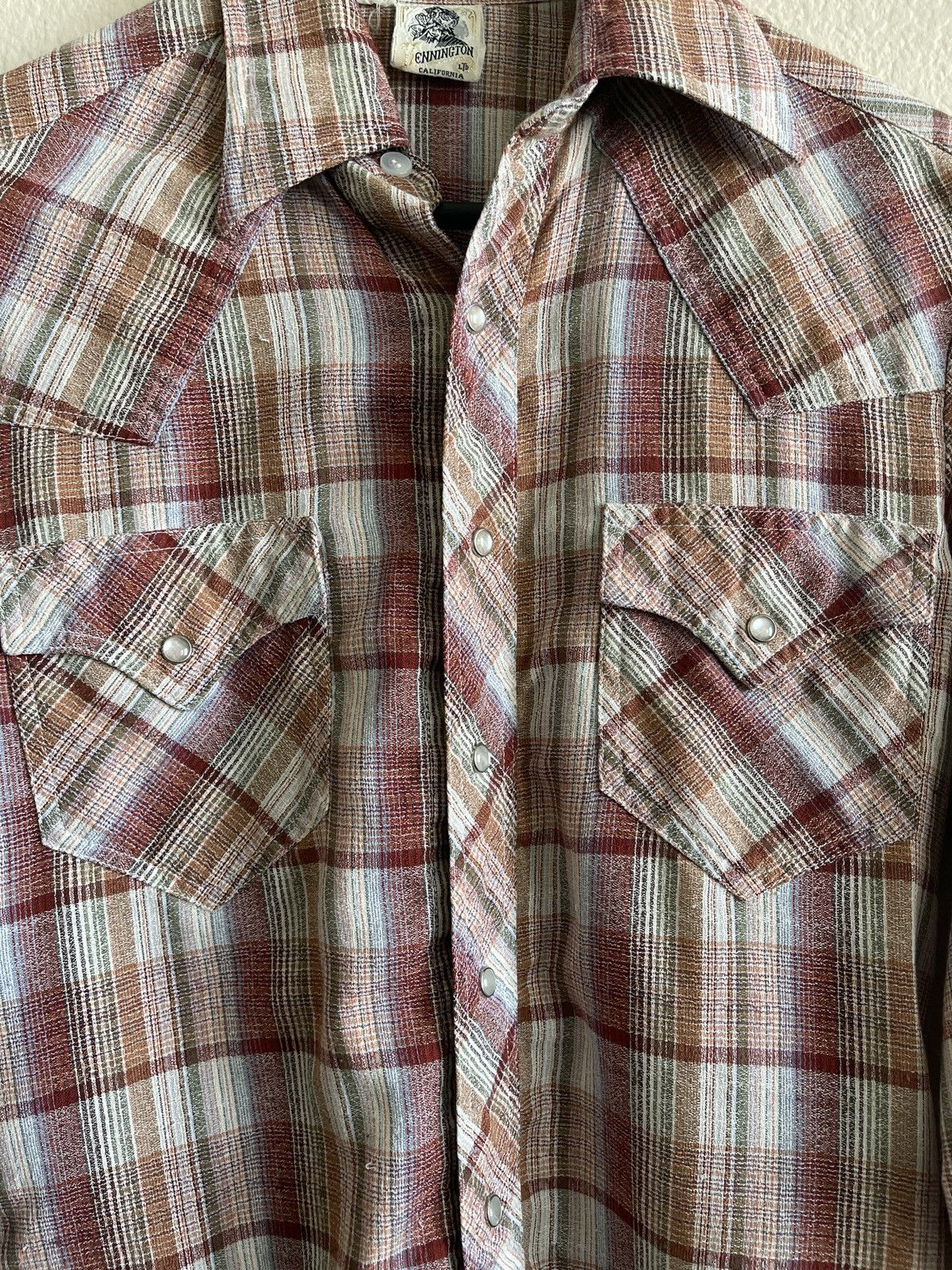 Flannel × Kennington Ltd. × Vintage 1970s Kennington Western Plaid Button Up Shirt Size US S / EU 44-46 / 1 - 3 Thumbnail