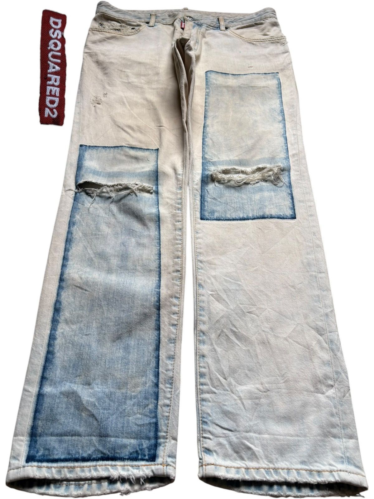 Dsquared2 Vintage Italy Dsquared2 Bleach Acid Wash Distress Rip Jeans Size US 35 - 1 Thumbnail
