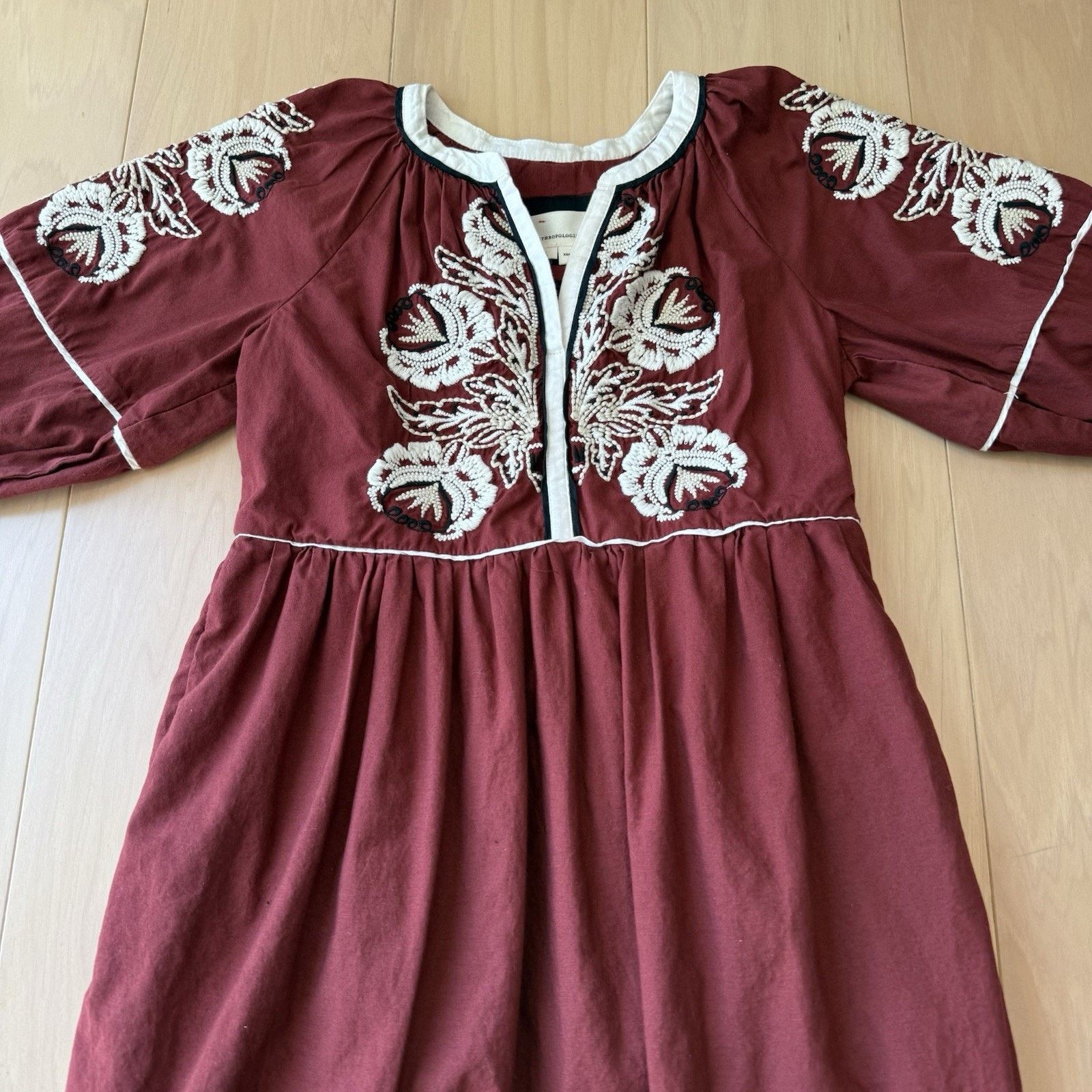 Anthropologie Anthropologie Gretel Embroidered Folk Peasant Maxi Dress XS Size XS / US 0-2 / IT 36-38 - 3 Thumbnail