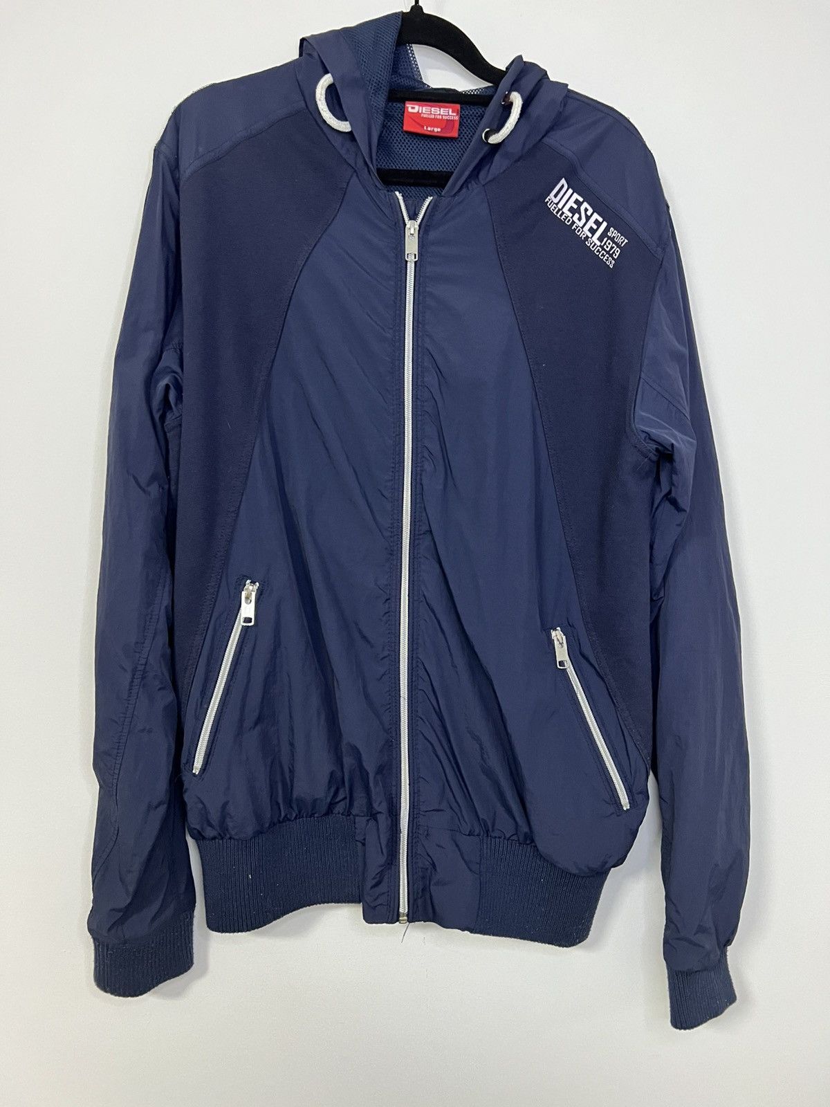 Diesel Diesel windbreaker L blue navy Size L / US 10 / IT 46 - 1 Thumbnail