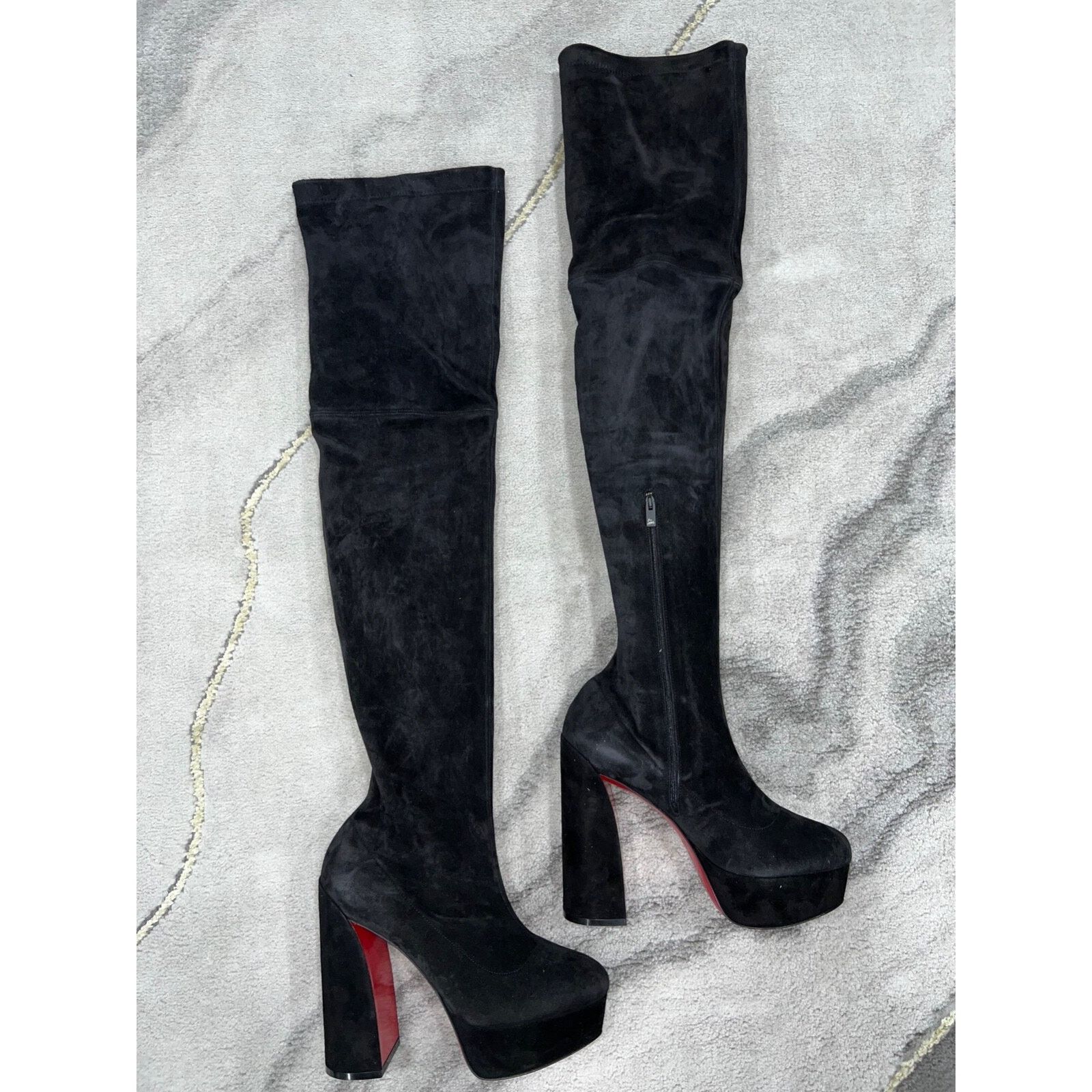 Christian Louboutin Christian Louboutin Movida Alta Botta 130 Black Suede Size US 11 / IT 41 - 2 Thumbnail