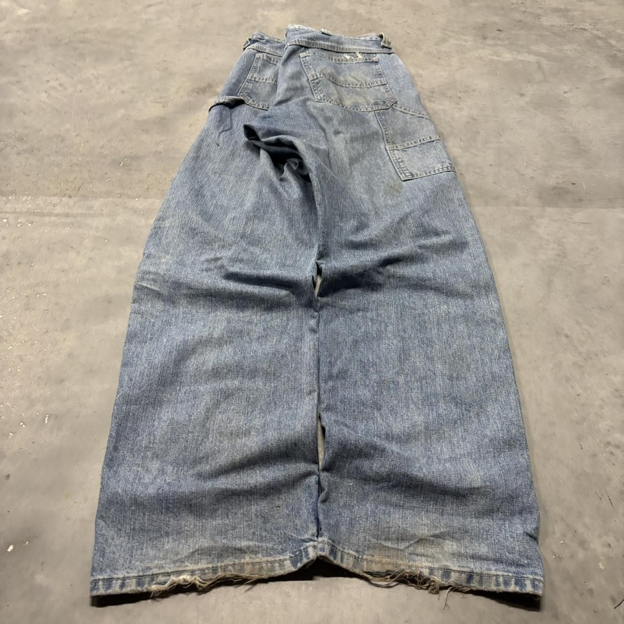 Japanese Brand × Vintage Crazy Vintage Y2K/2000s Baggy Grunge Light Wash Streetwear Skater Carpenter Denim Jeans! Size US 34 / EU 50 - 4 Thumbnail