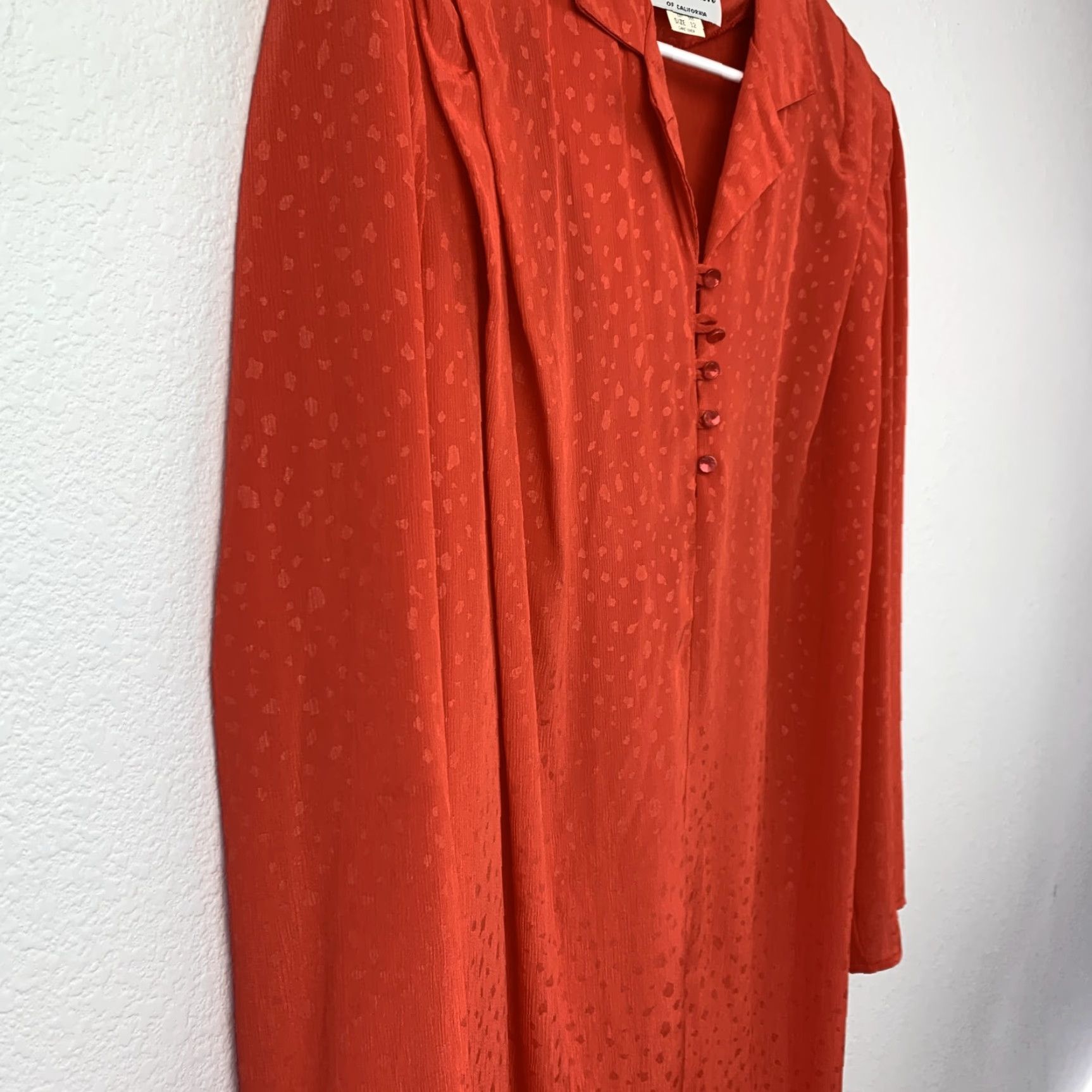 Vintage VINTAGE J.J. Dean Shirtdress Orange Animal Print Button-Front Size 12 1980s Womens Size XL / US 12-14 / IT 48-50 - 3 Thumbnail
