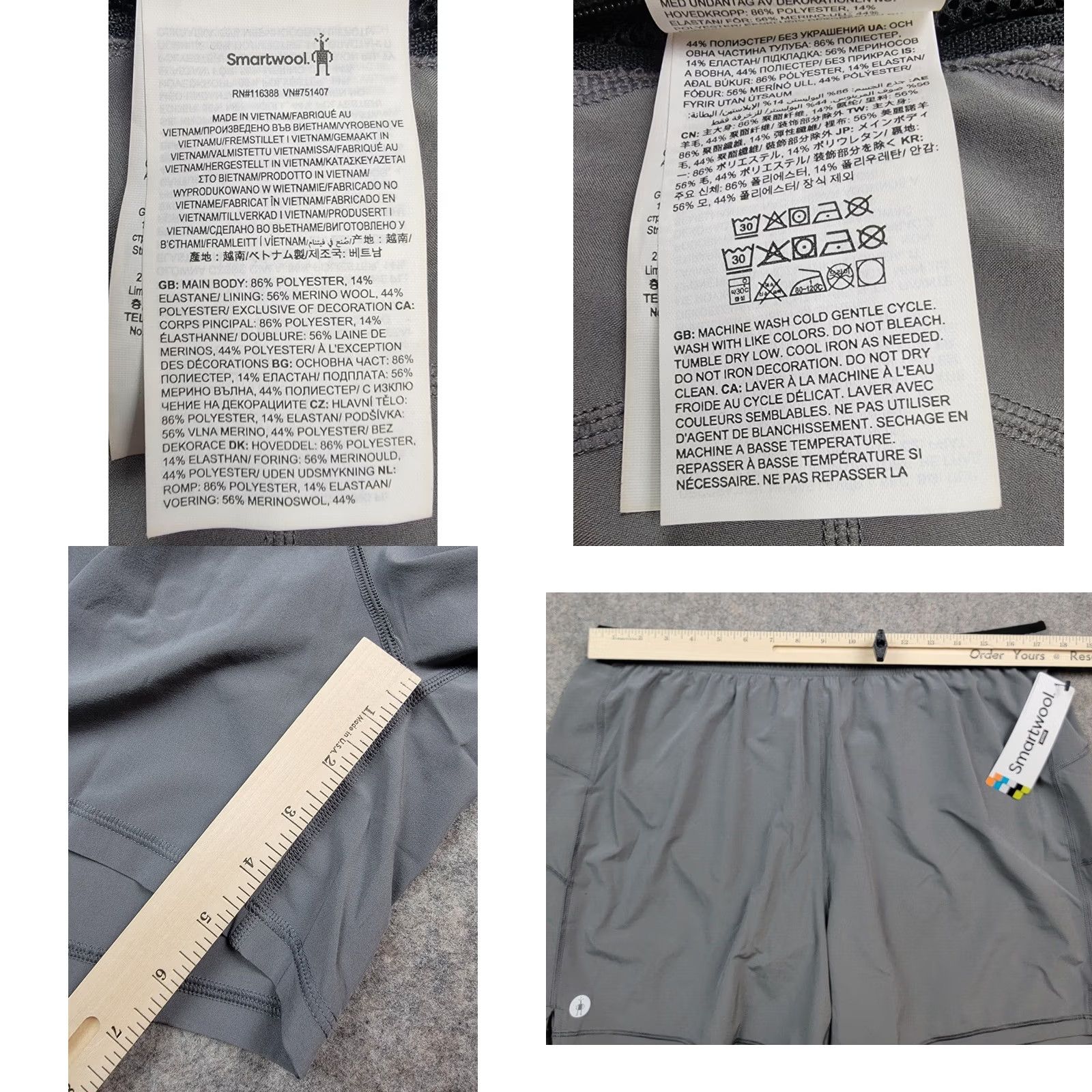 Smartwool Smartwool Active Shorts Mens XL Gray 5'' Inseam Lined Pockets Drawstring Quick Dry NWT Breathing Athletic Shorts Size US 36 / EU 52 - 9 Thumbnail