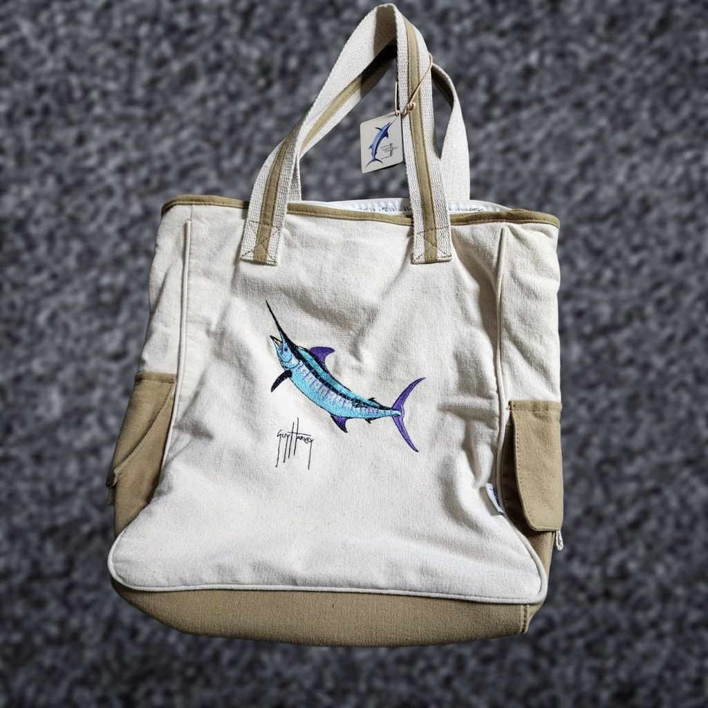Guy Harvey Guy Harvey Swordfish Canvas Cargo Tote Bag Unisex Adults Tote Size ONE SIZE - 1 Thumbnail