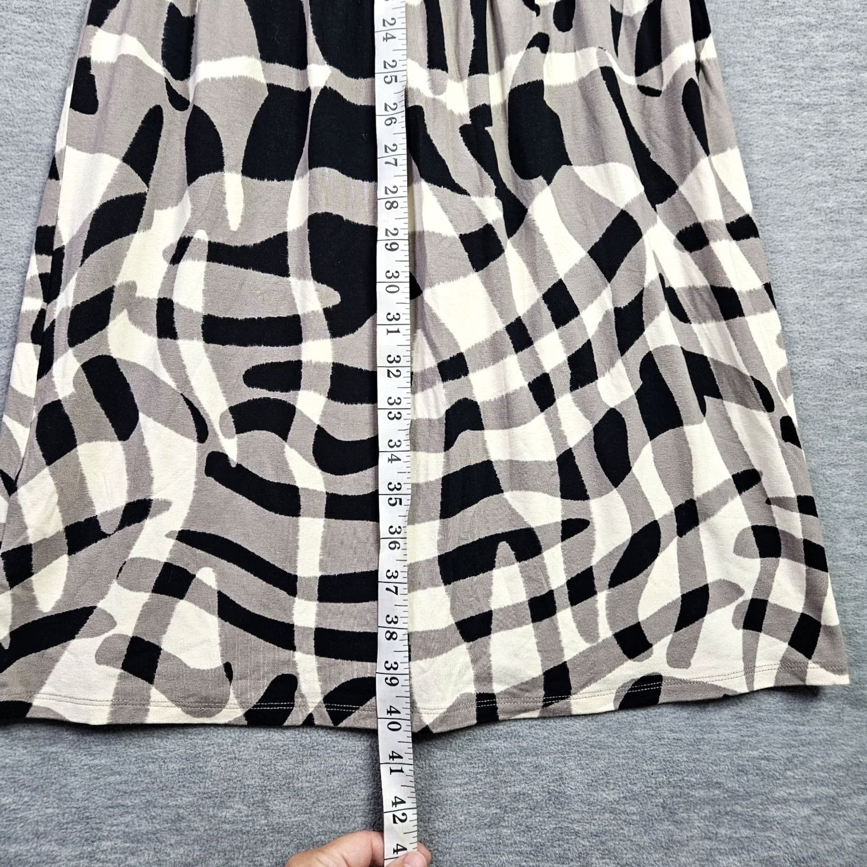 Tommy Bahama Tommy Bahama Dress Women’s S Black Beige Abstract Print 3/4 Sleeve Wrapped A-Line Vintage No Size S / US 4 / IT 40 - 6 Thumbnail