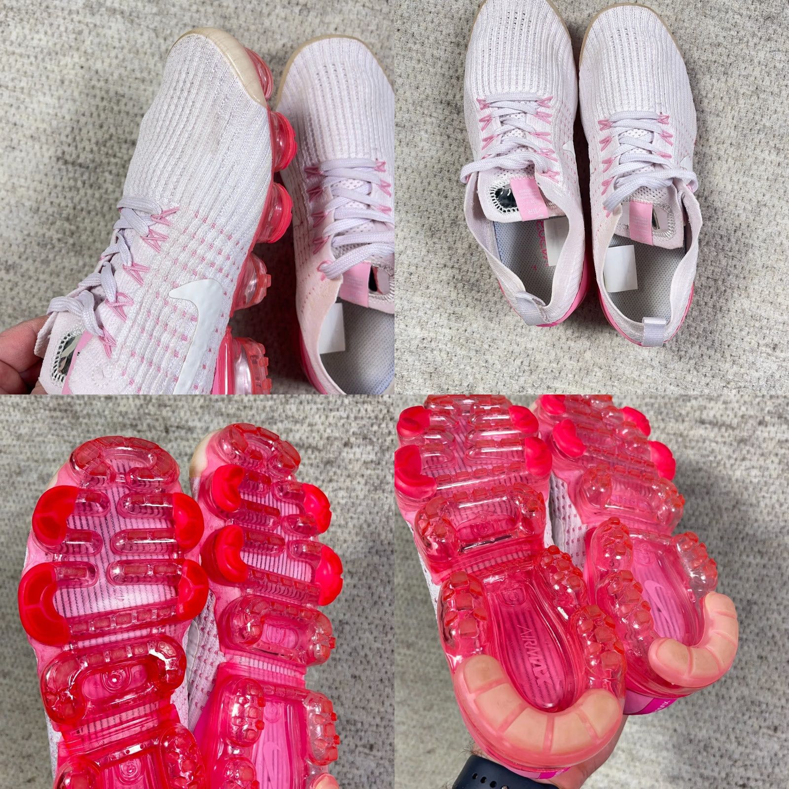 Nike Nike Air VaporMax 3 WMNS White Pink Running Sneakers Size 8.5 AJ6910-005 Size US 9 / IT 39 - 8 Thumbnail