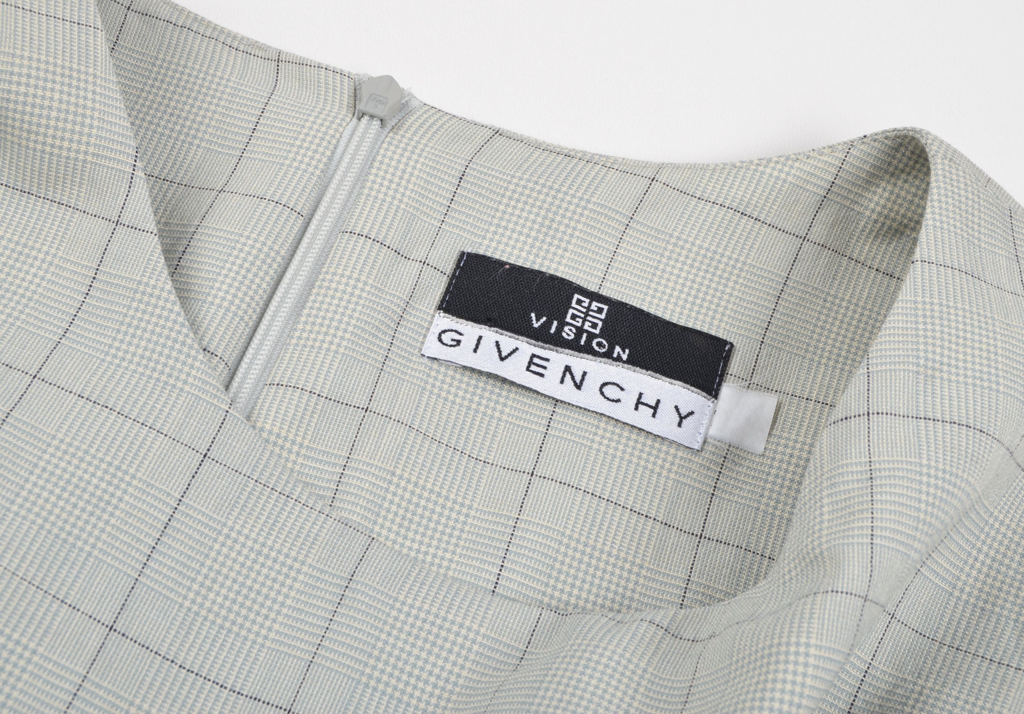 Givenchy Givenchy Sleeveless Grey Check Sheath Minimalist Dress Size S / US 4 / IT 40 - 4 Thumbnail