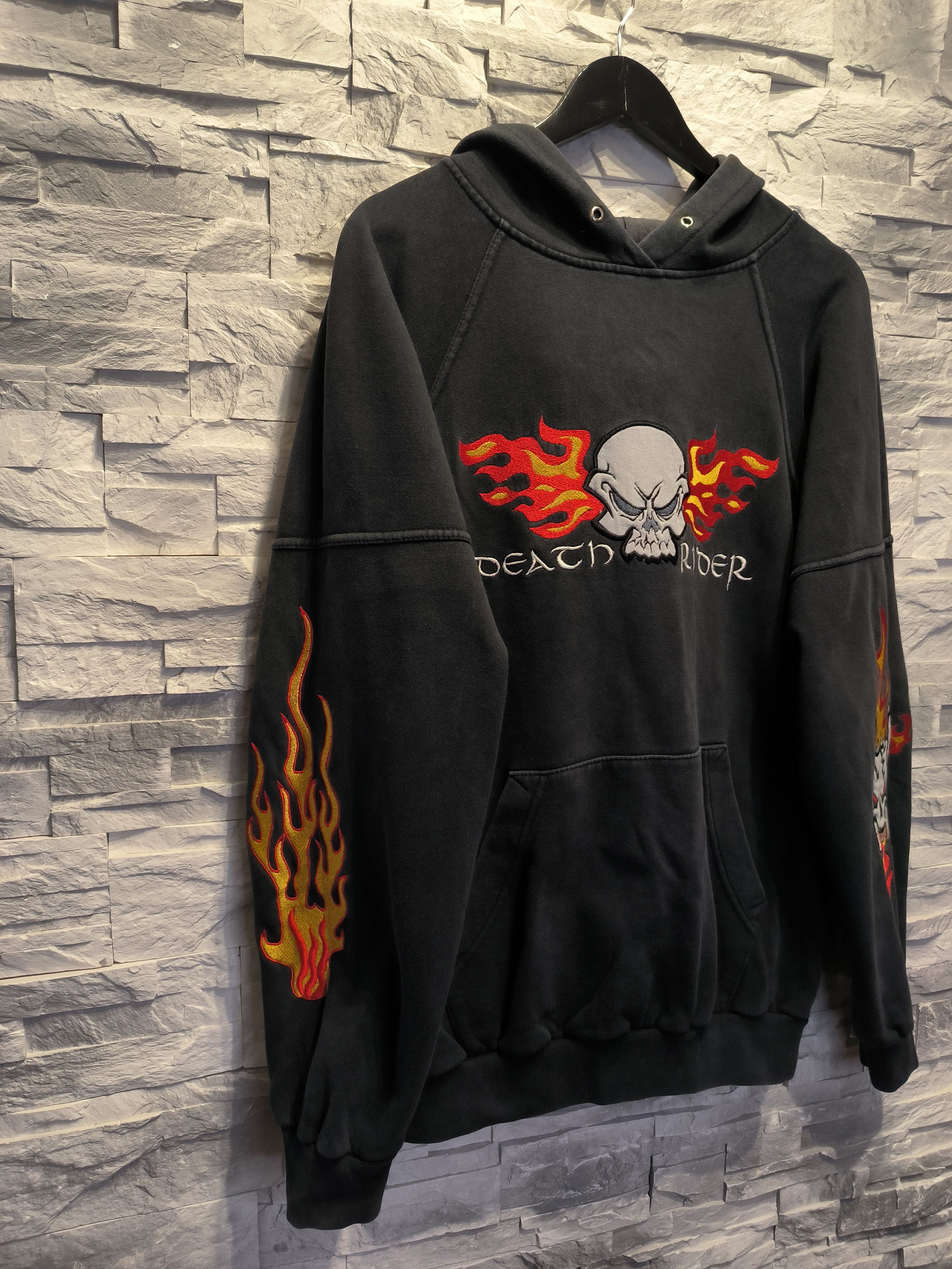 Vintage Vintage Death Rider Hoodie Skull Logo Flames Racing Size US M / EU 48-50 / 2 - 4 Thumbnail