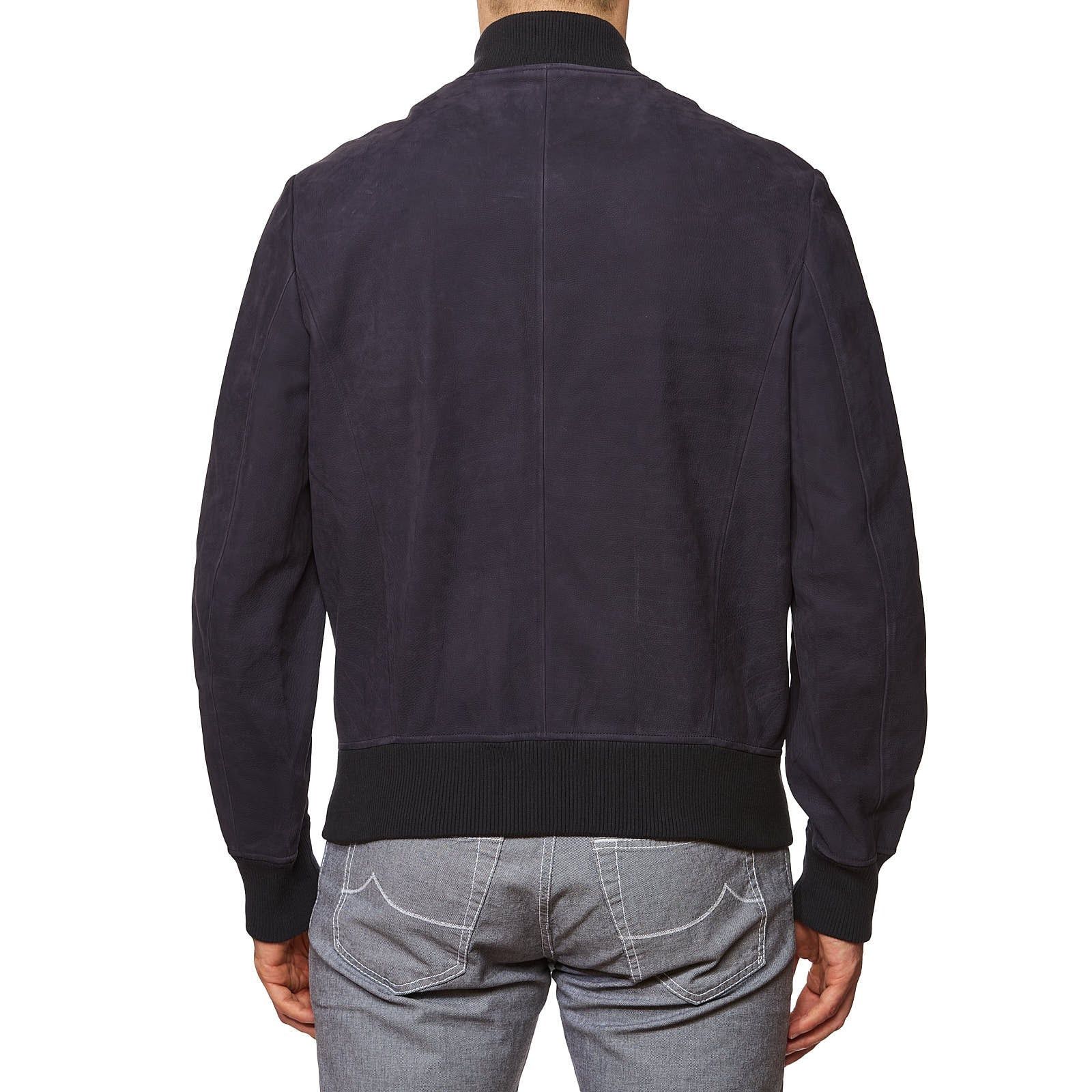 Berluti BERLUTI Paris Navy Blue Calfskin Soft Leather Bomber Jacket Size US M / EU 48-50 / 2 - 2 Thumbnail